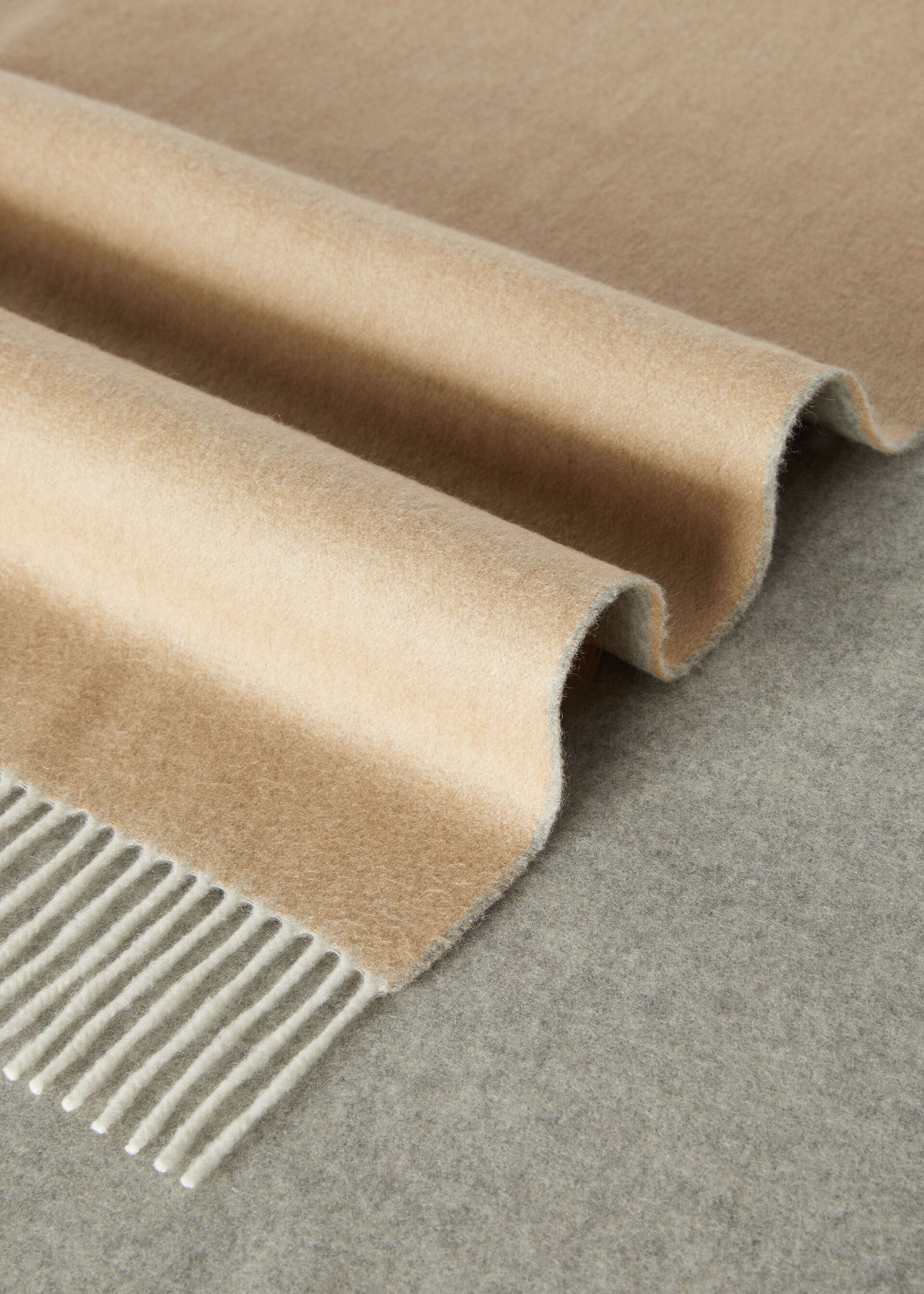 Two-Tone Scarf - Camel/Flannel Melange