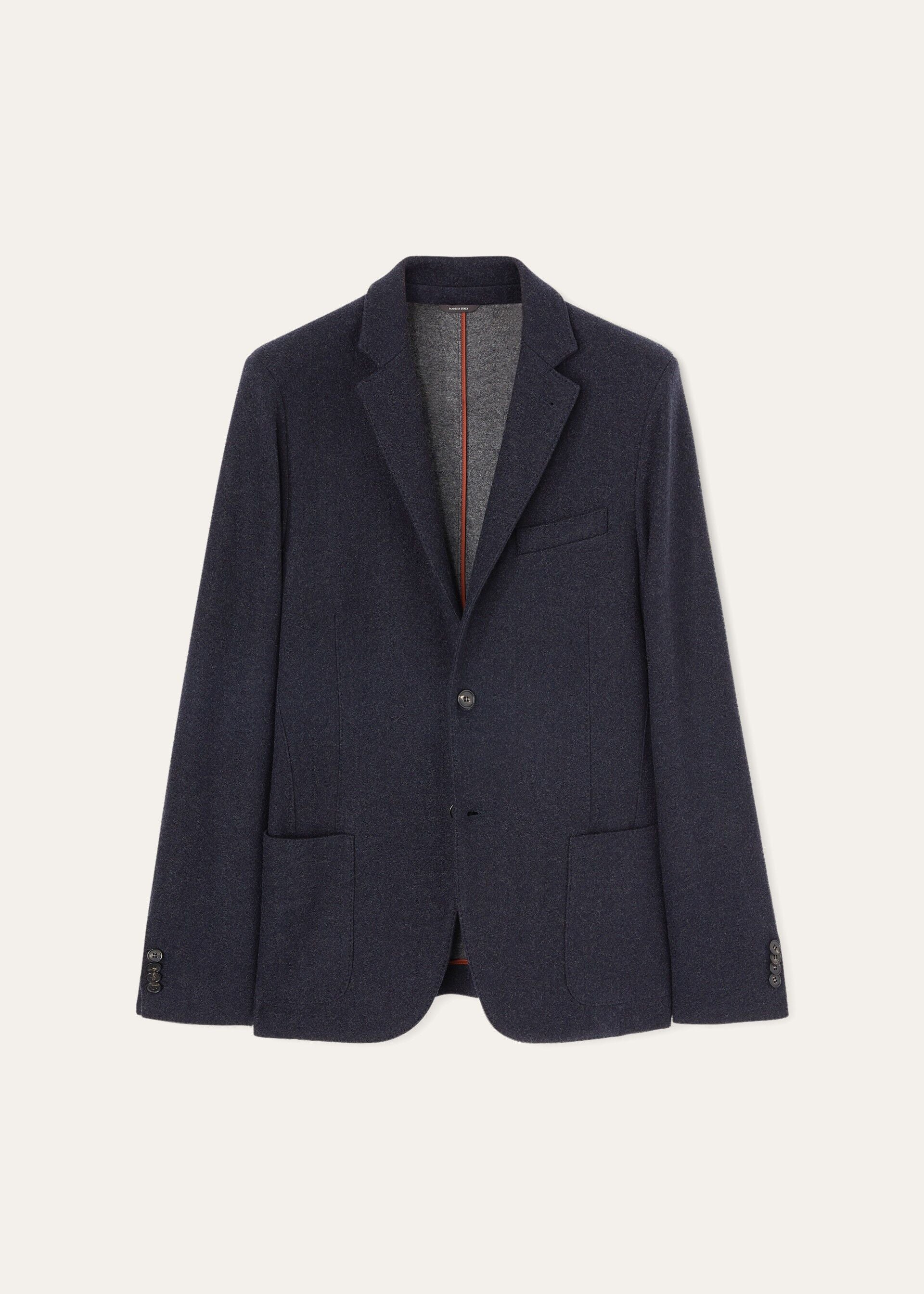 Sweater Jacket - Navy Blue/Gray Melange