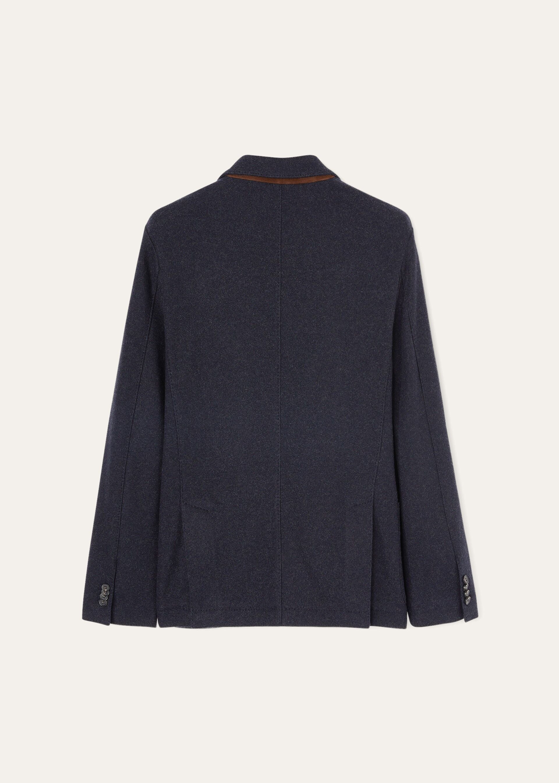 Sweater Jacket - Navy Blue/Gray Melange