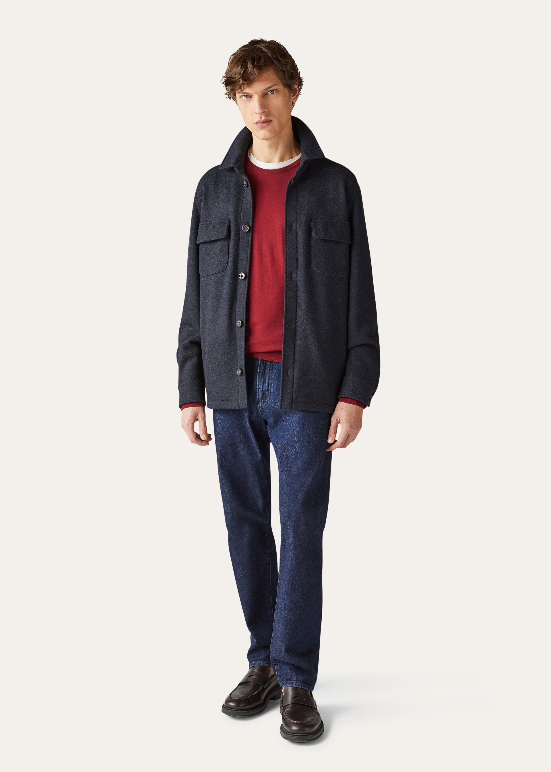 Sweater Lp Shirt - Navy Blue/Gray Melange