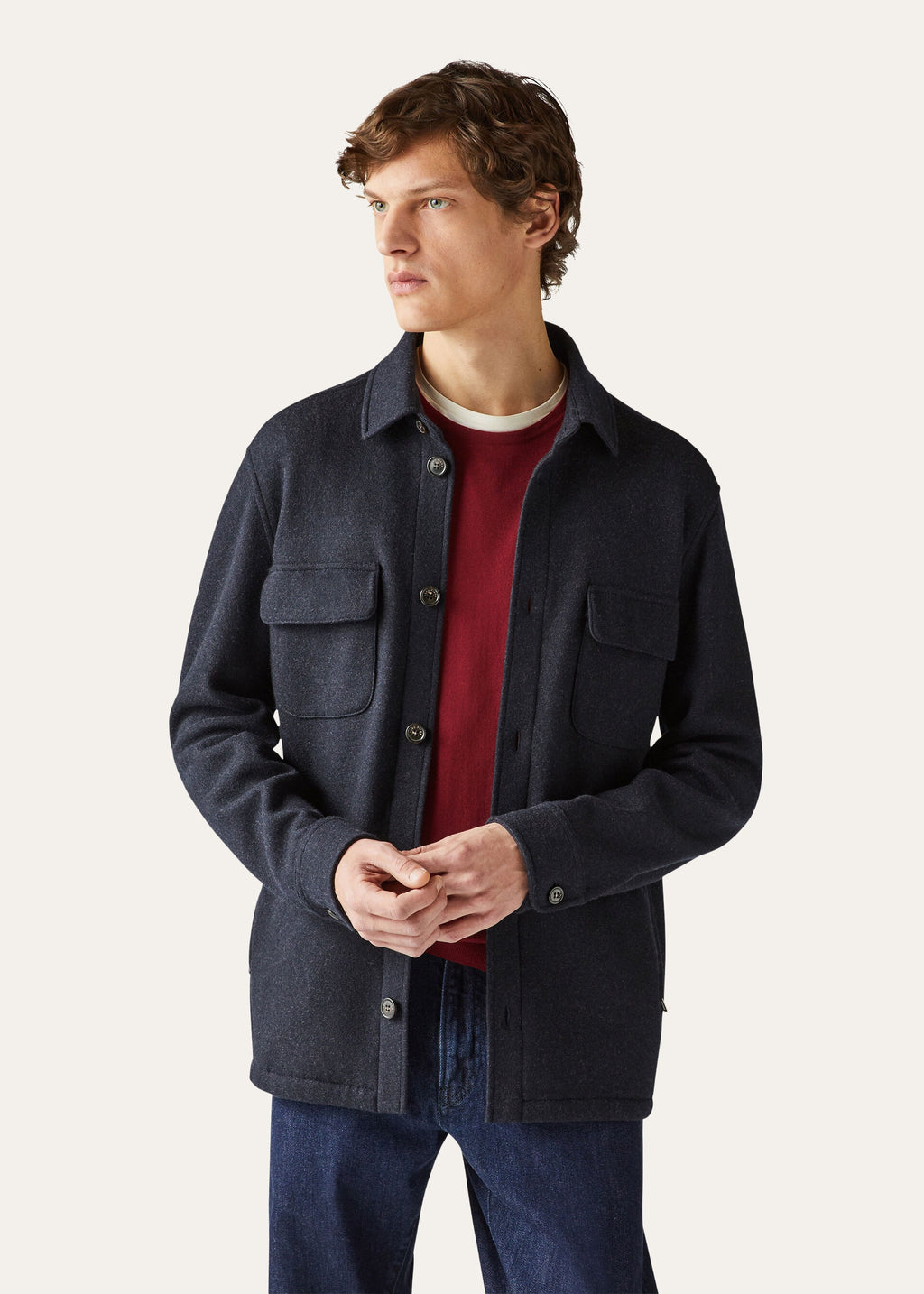 Sweater Lp Shirt - Navy Blue/Gray Melange