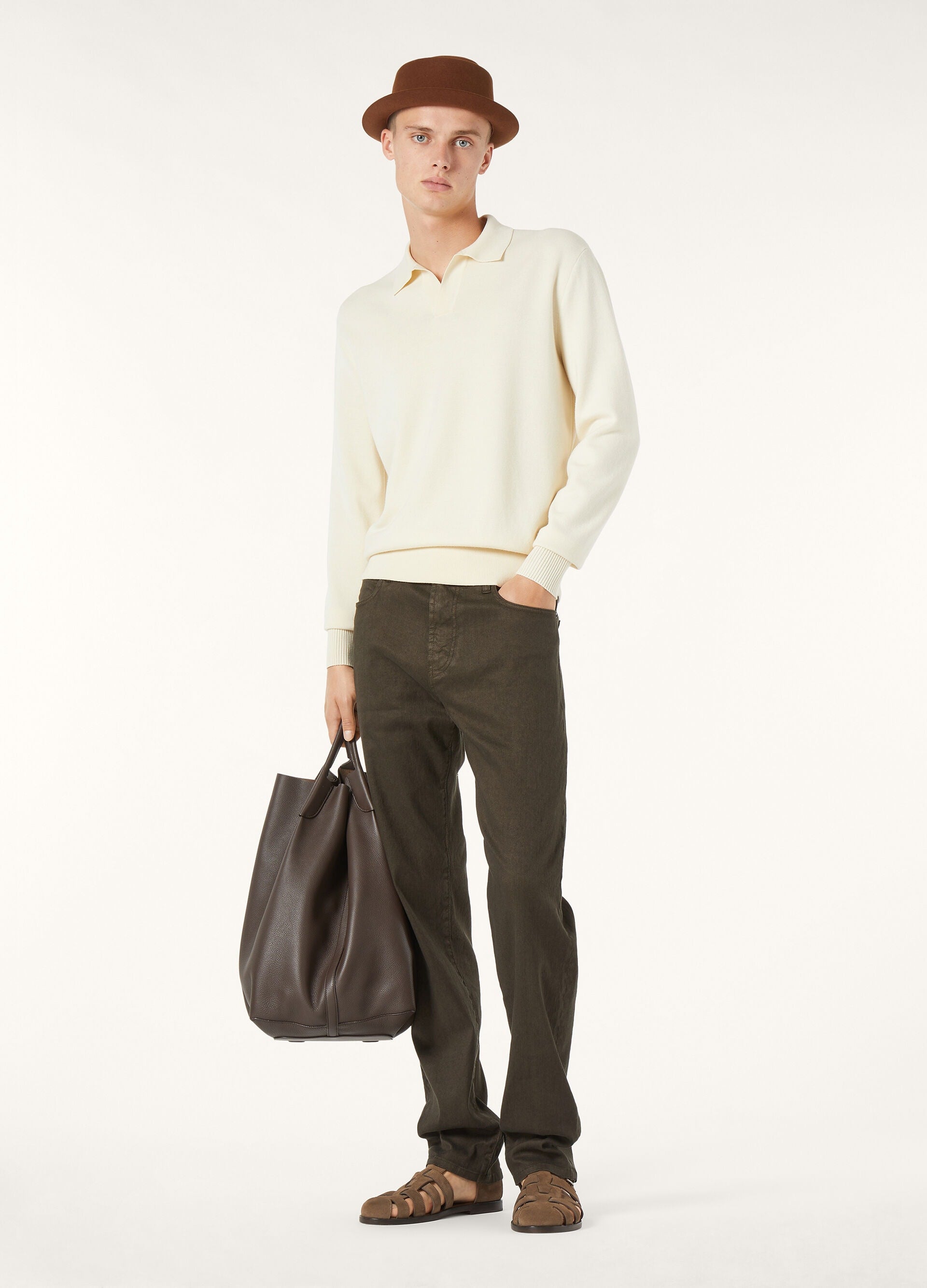 Buttonless Polo-shirt - Nougat