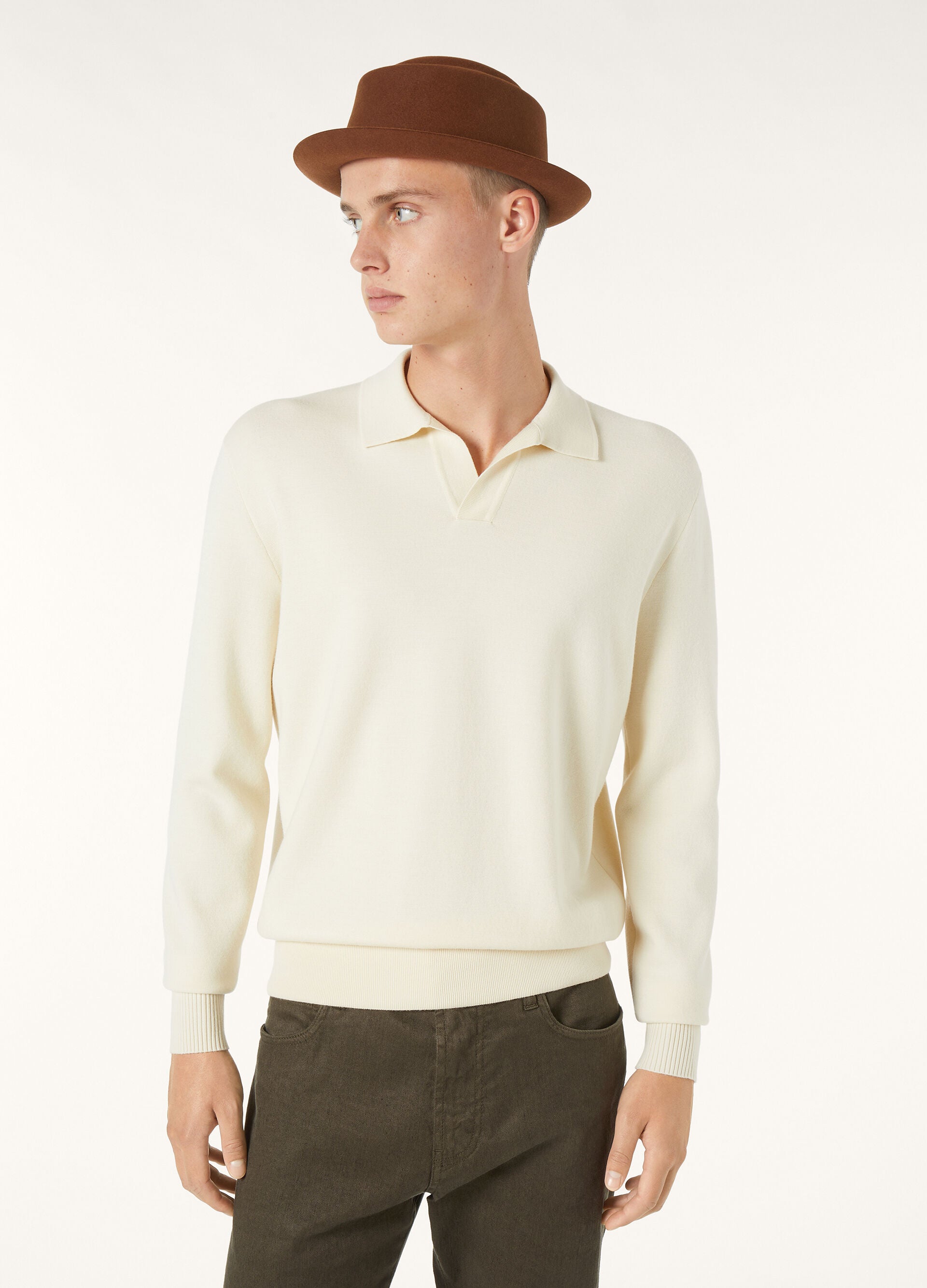Buttonless Polo-shirt - Nougat