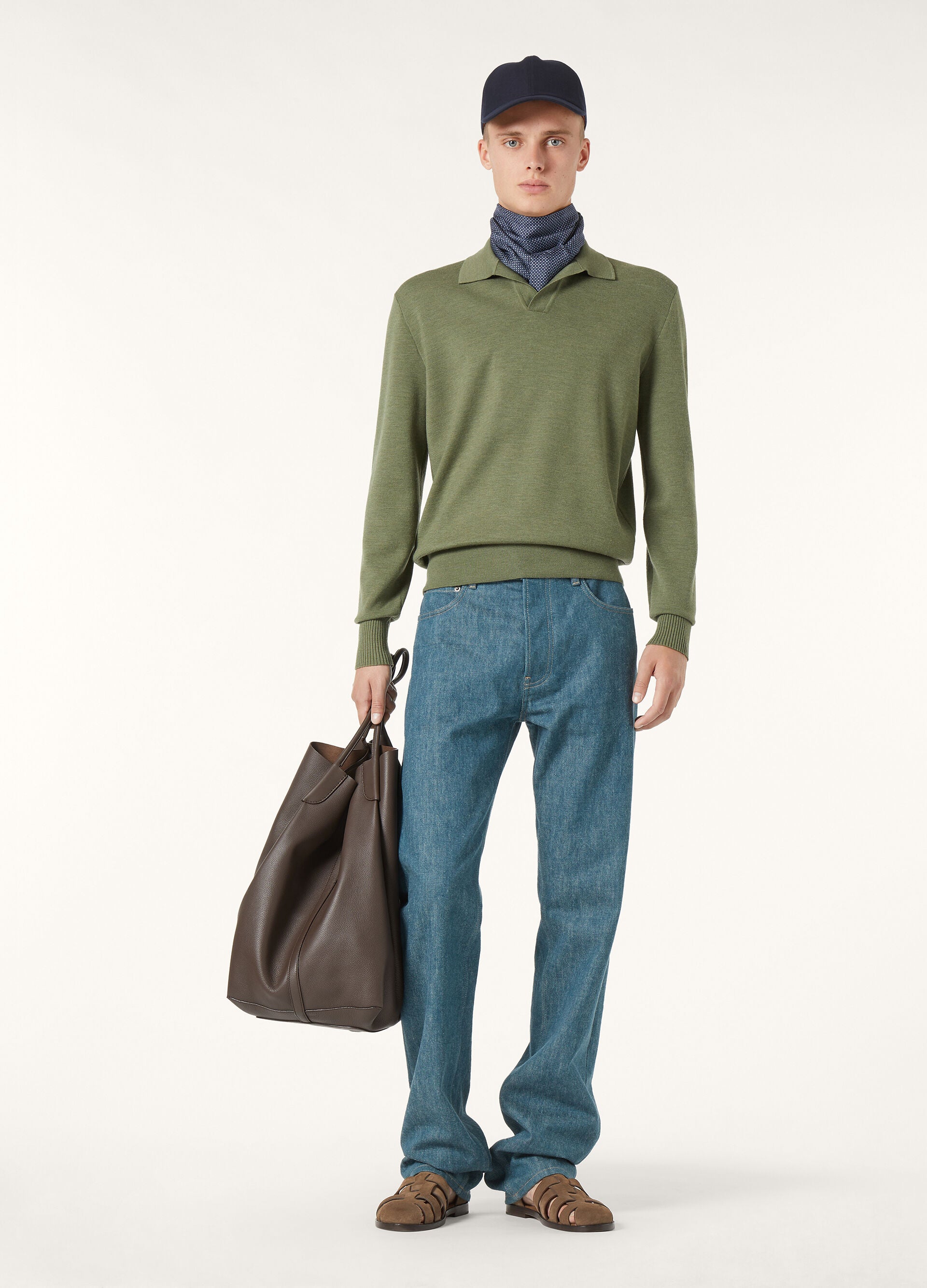 Buttonless Polo-shirt - Lagoon Flora Melange