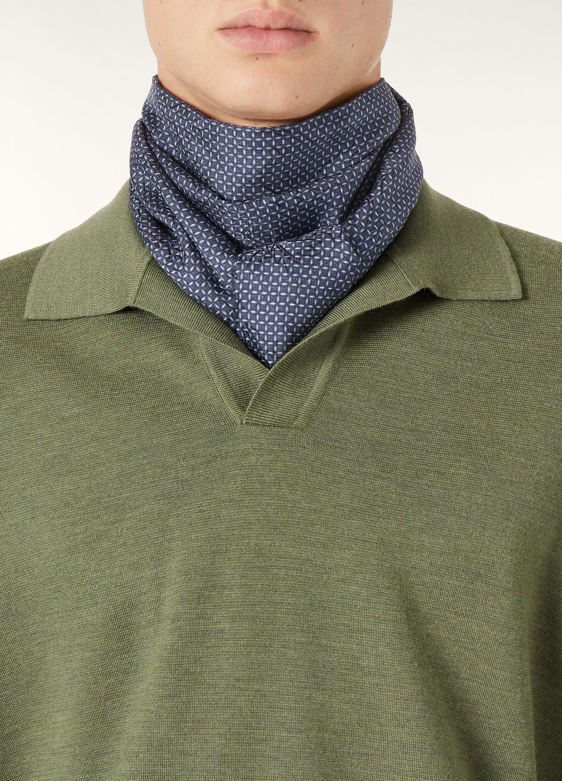 Buttonless Polo-shirt - Lagoon Flora Melange