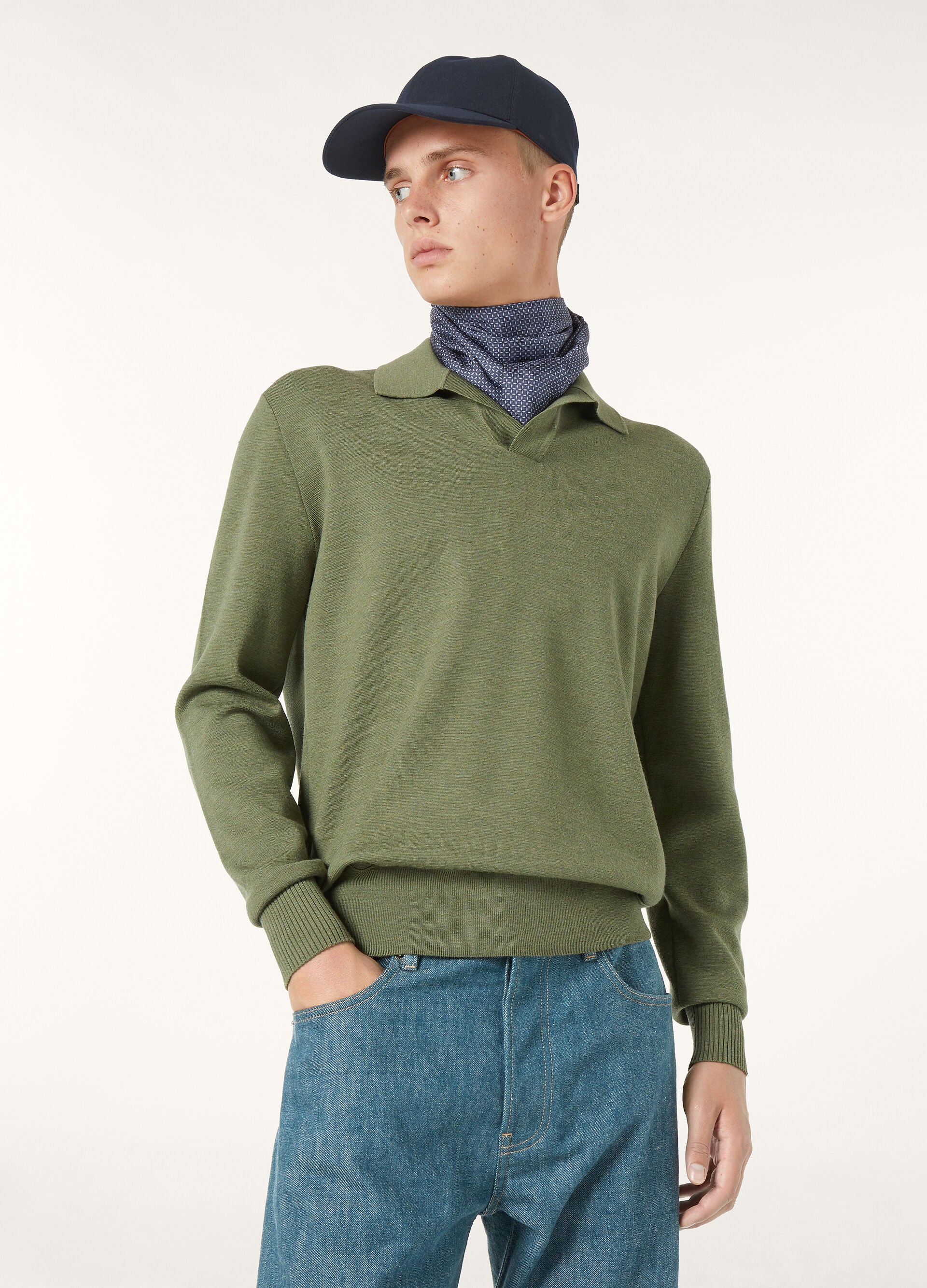 Buttonless Polo-shirt - Lagoon Flora Melange