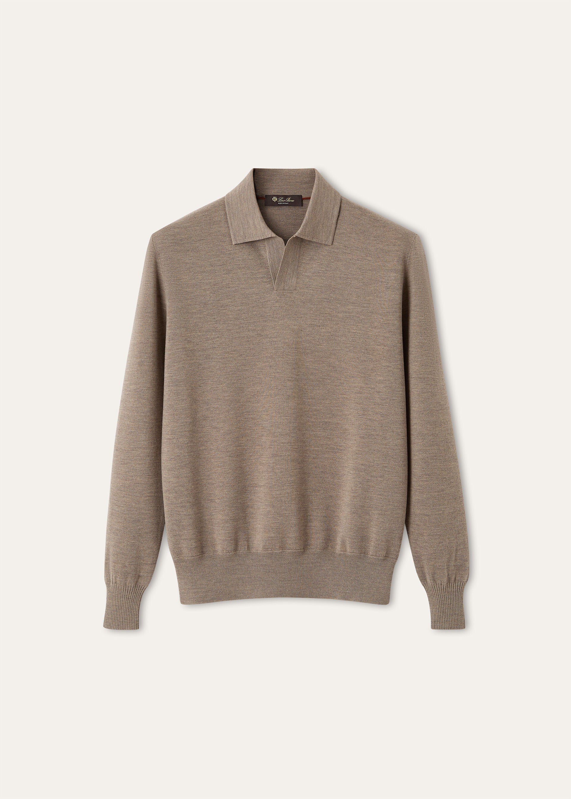 Buttonless Polo-shirt - Toffee Melange