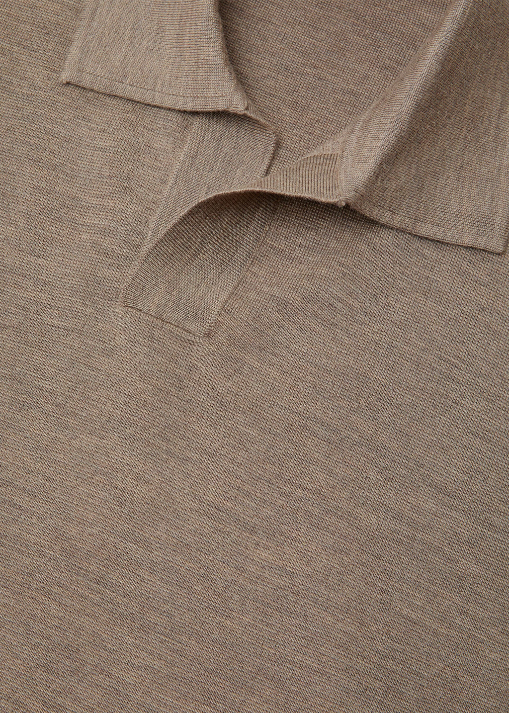 Buttonless Polo-shirt - Toffee Melange