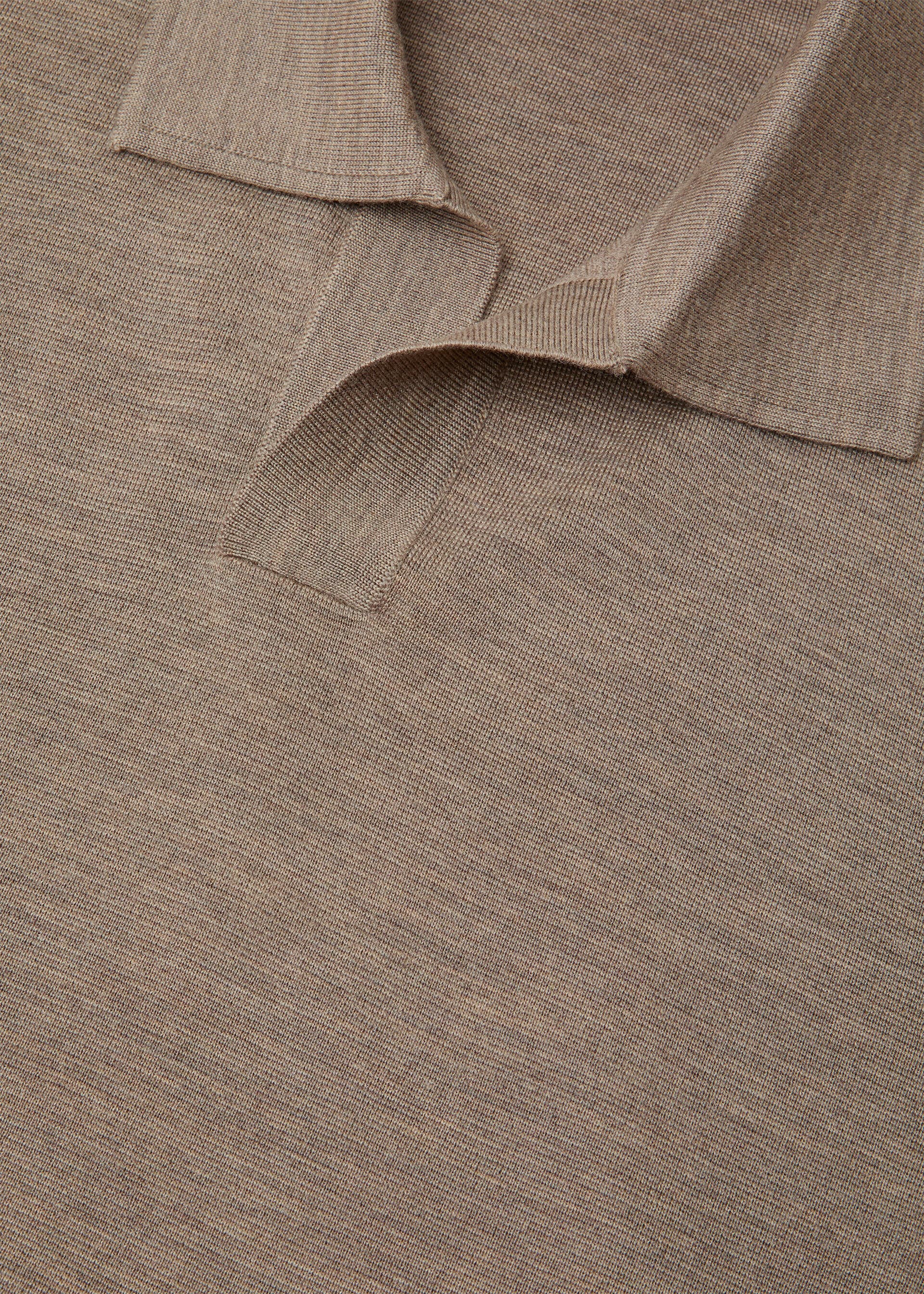 Buttonless Polo-shirt - Toffee Melange