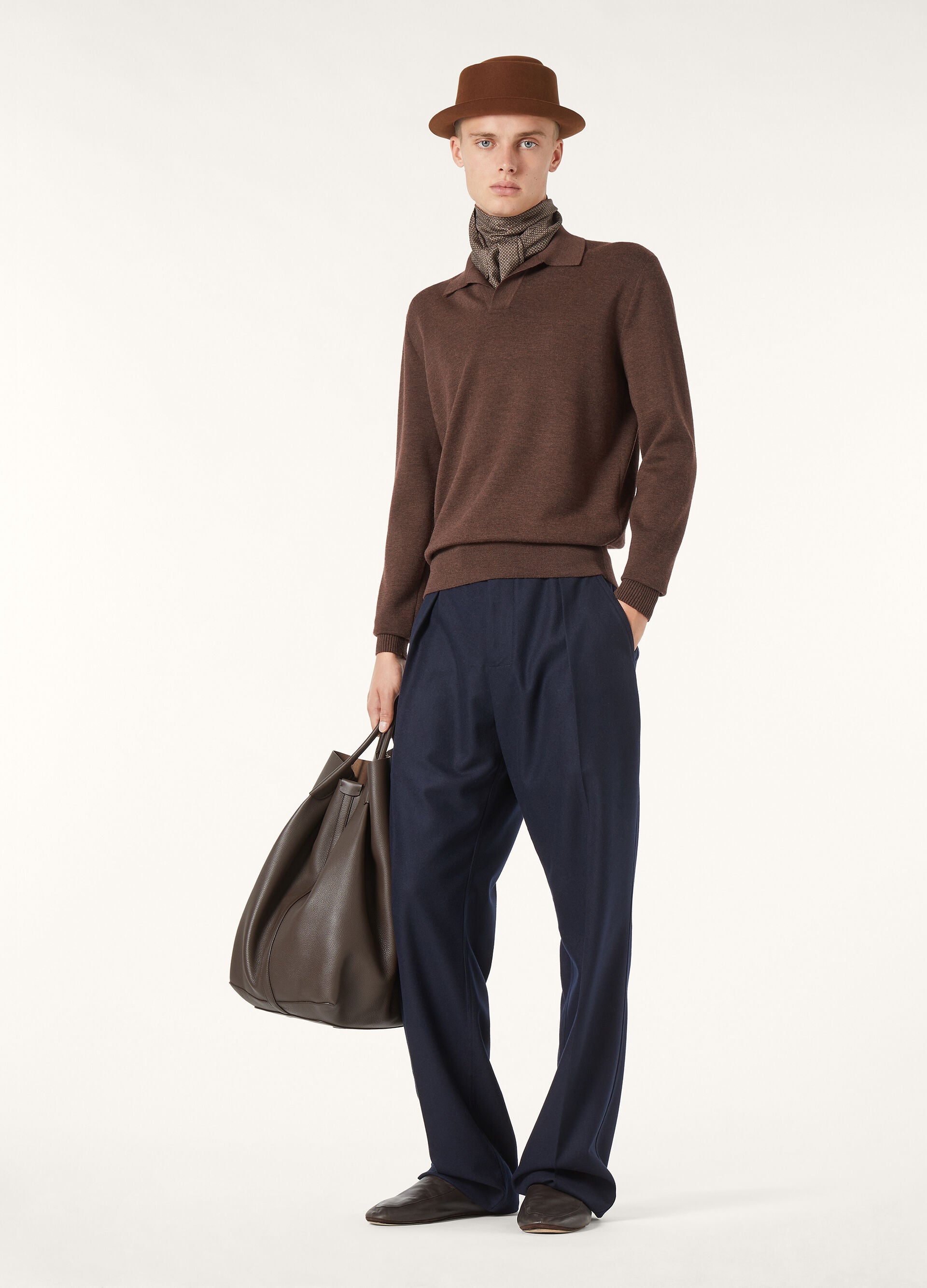 Buttonless Polo-shirt - Star Anise Melange
