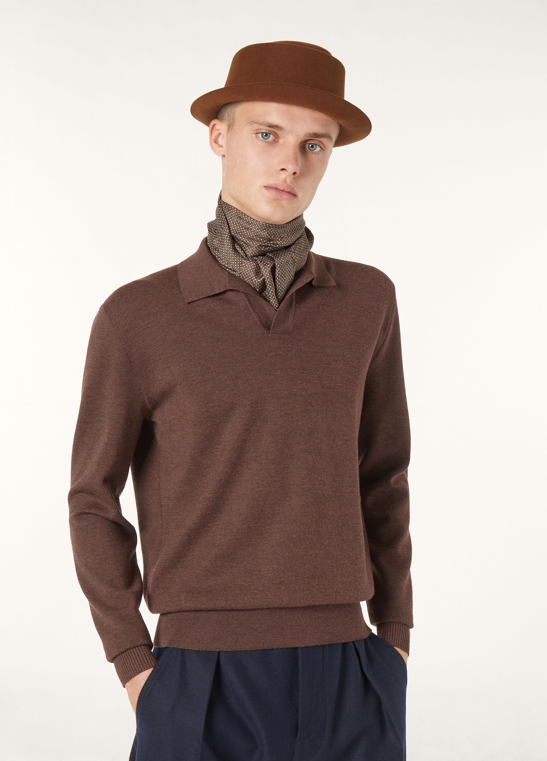 Buttonless Polo-shirt - Star Anise Melange