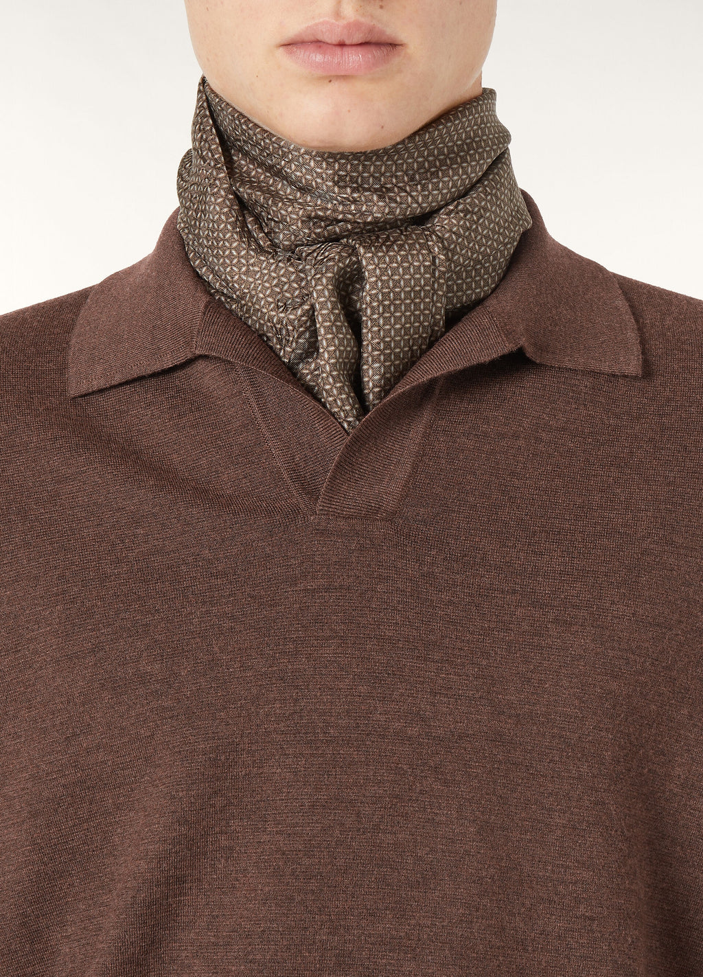 Buttonless Polo-shirt - Star Anise Melange