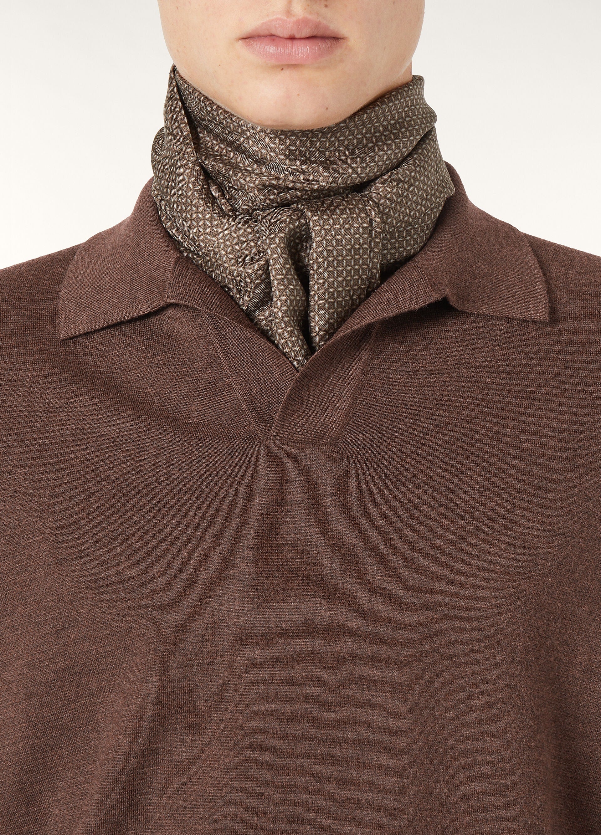 Buttonless Polo-shirt - Star Anise Melange