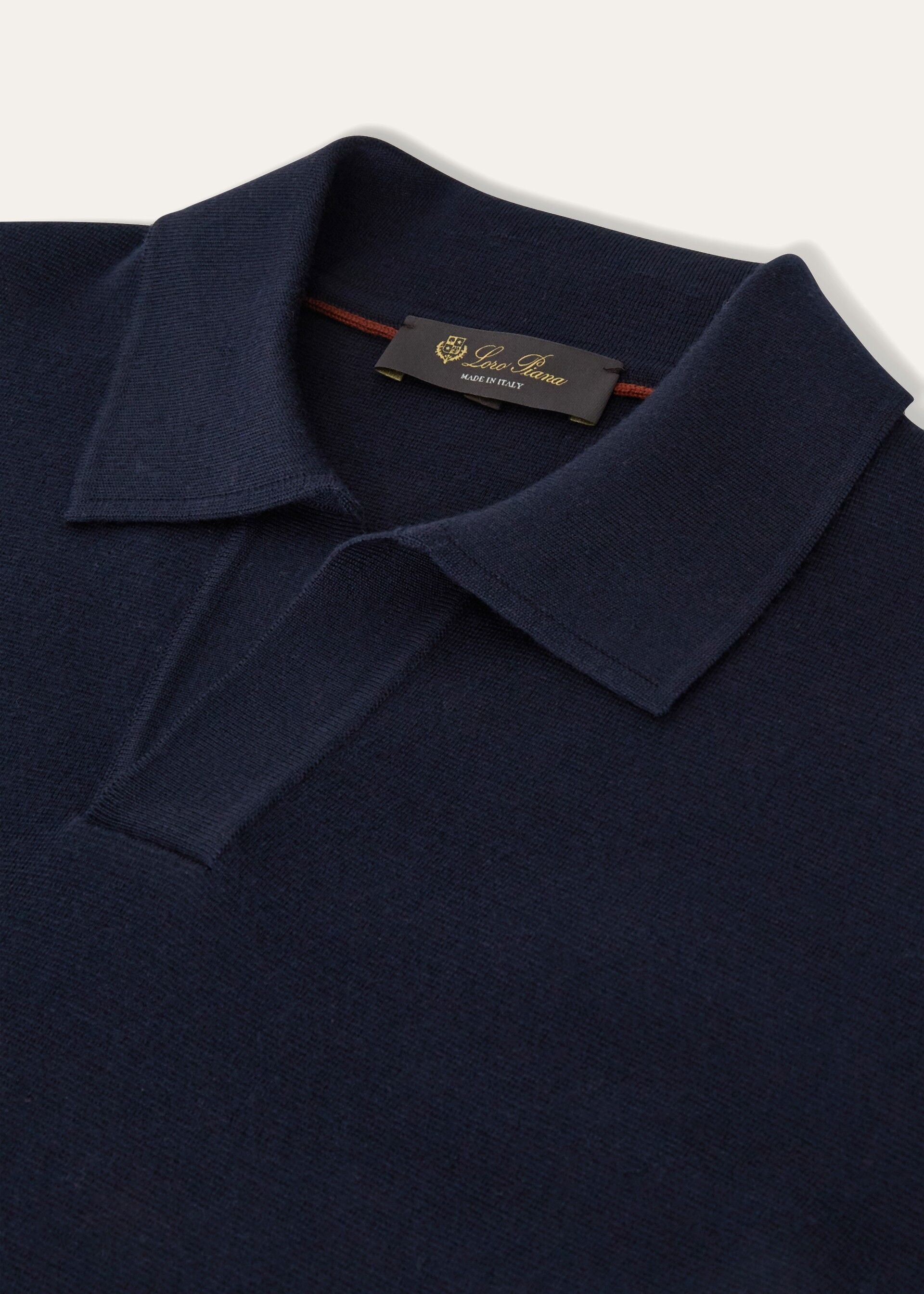 Buttonless Polo-shirt - Navy Blue