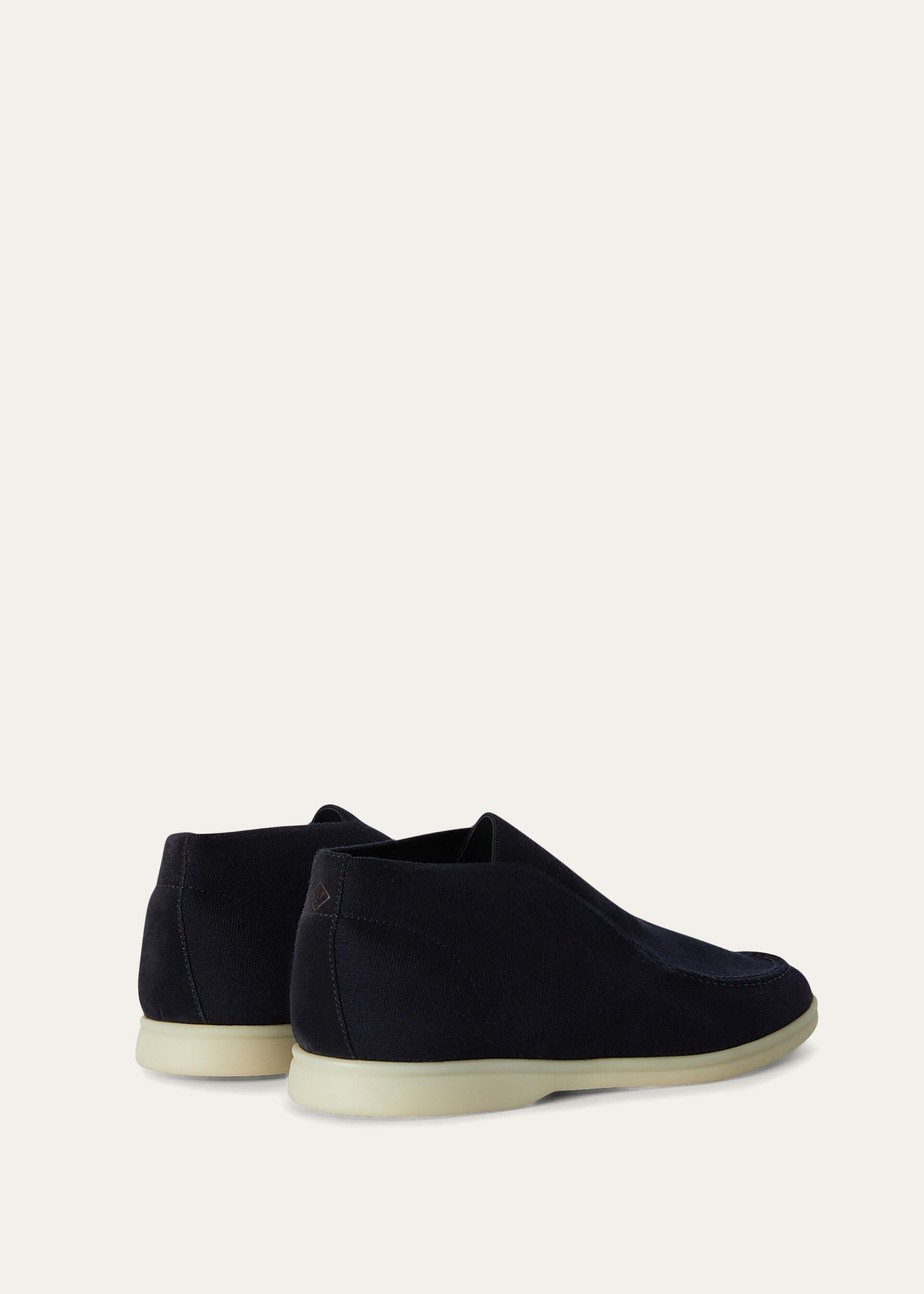 Open Knitted Walk Ankle Boot - Navy Blue