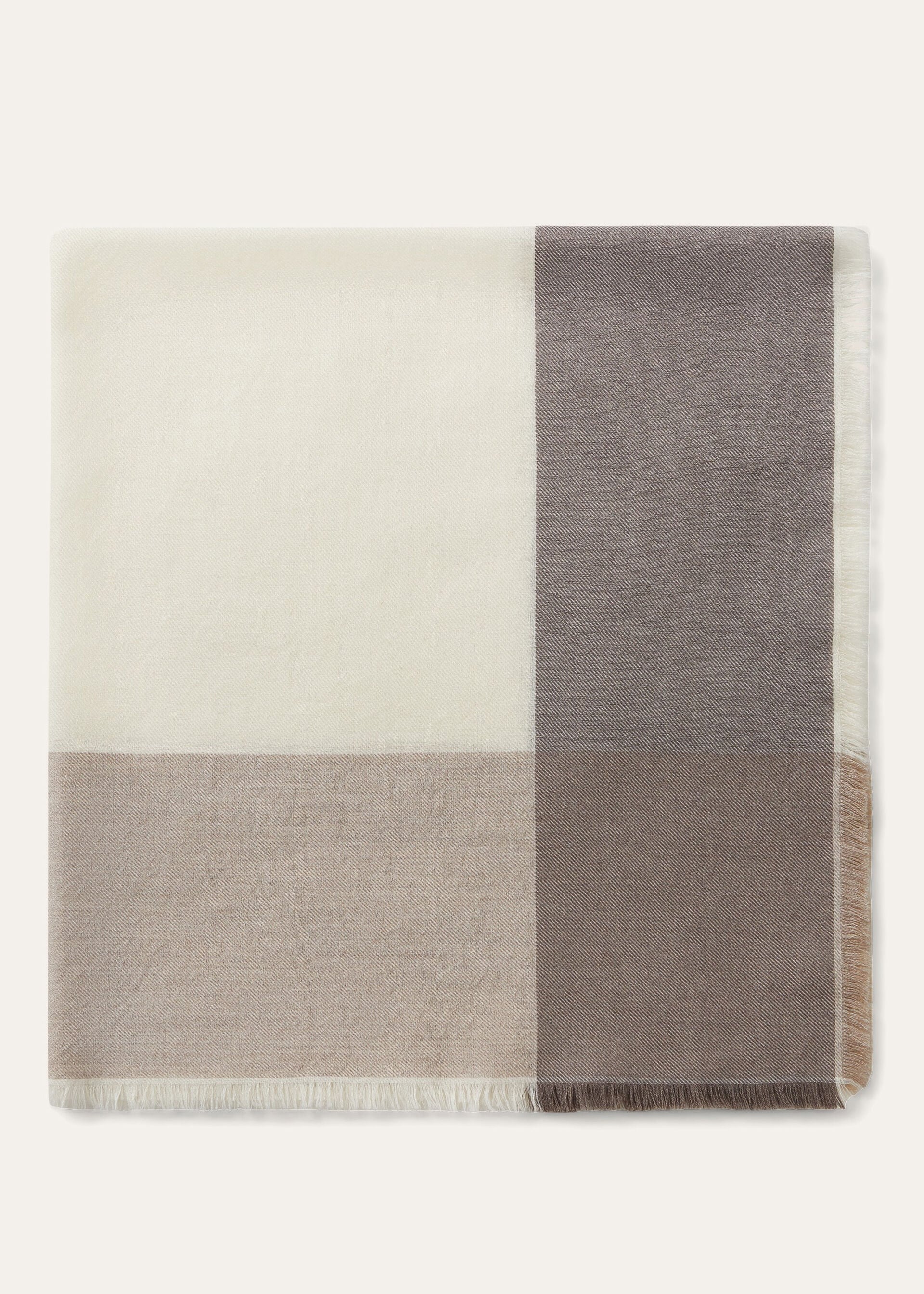 Quadrilatero del Silenzio Foulard 90x90 - White/Natural Melange