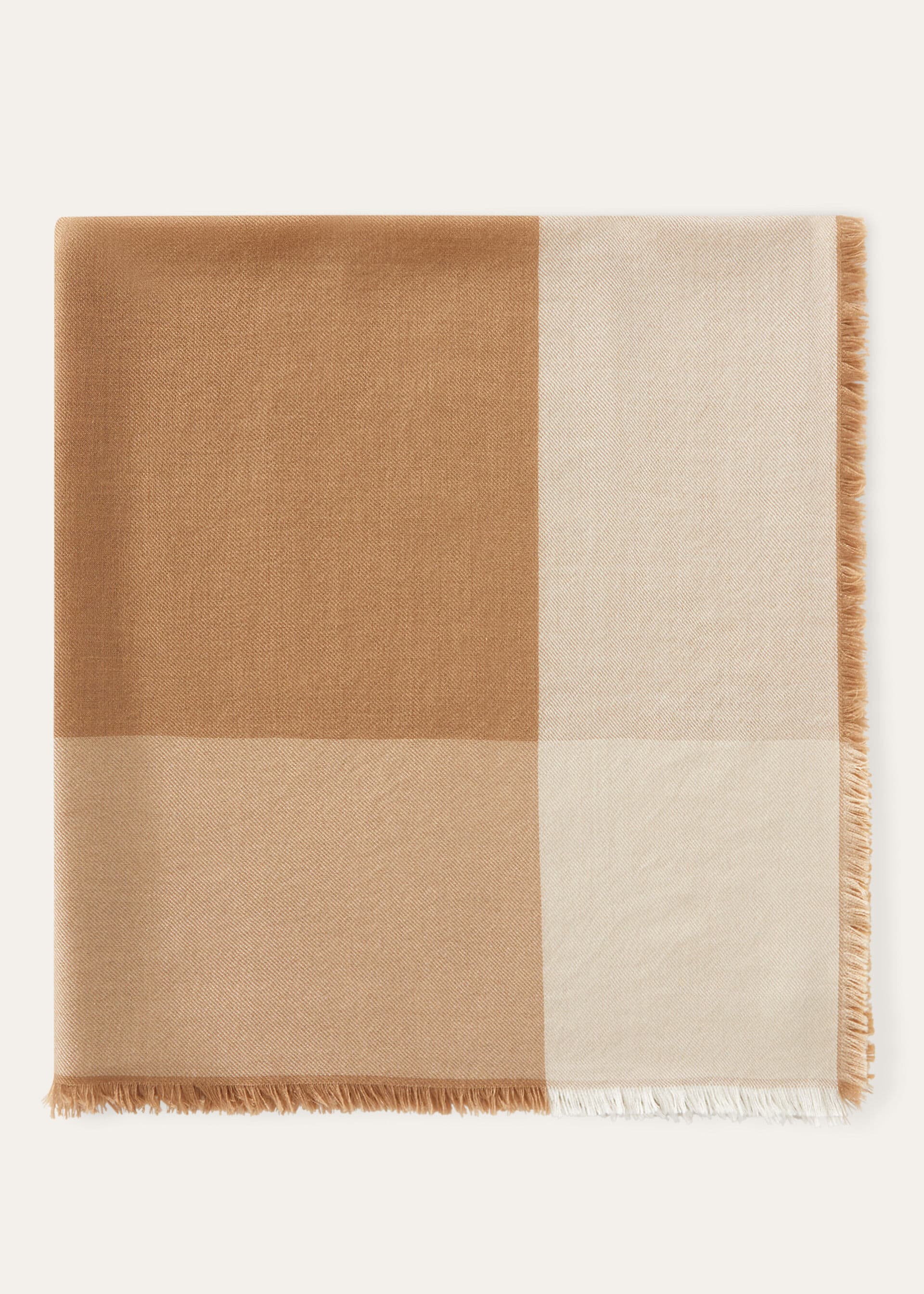 Quadrilatero del Silenzio Foulard 90x90 - Light Tan/Camel Ribbons