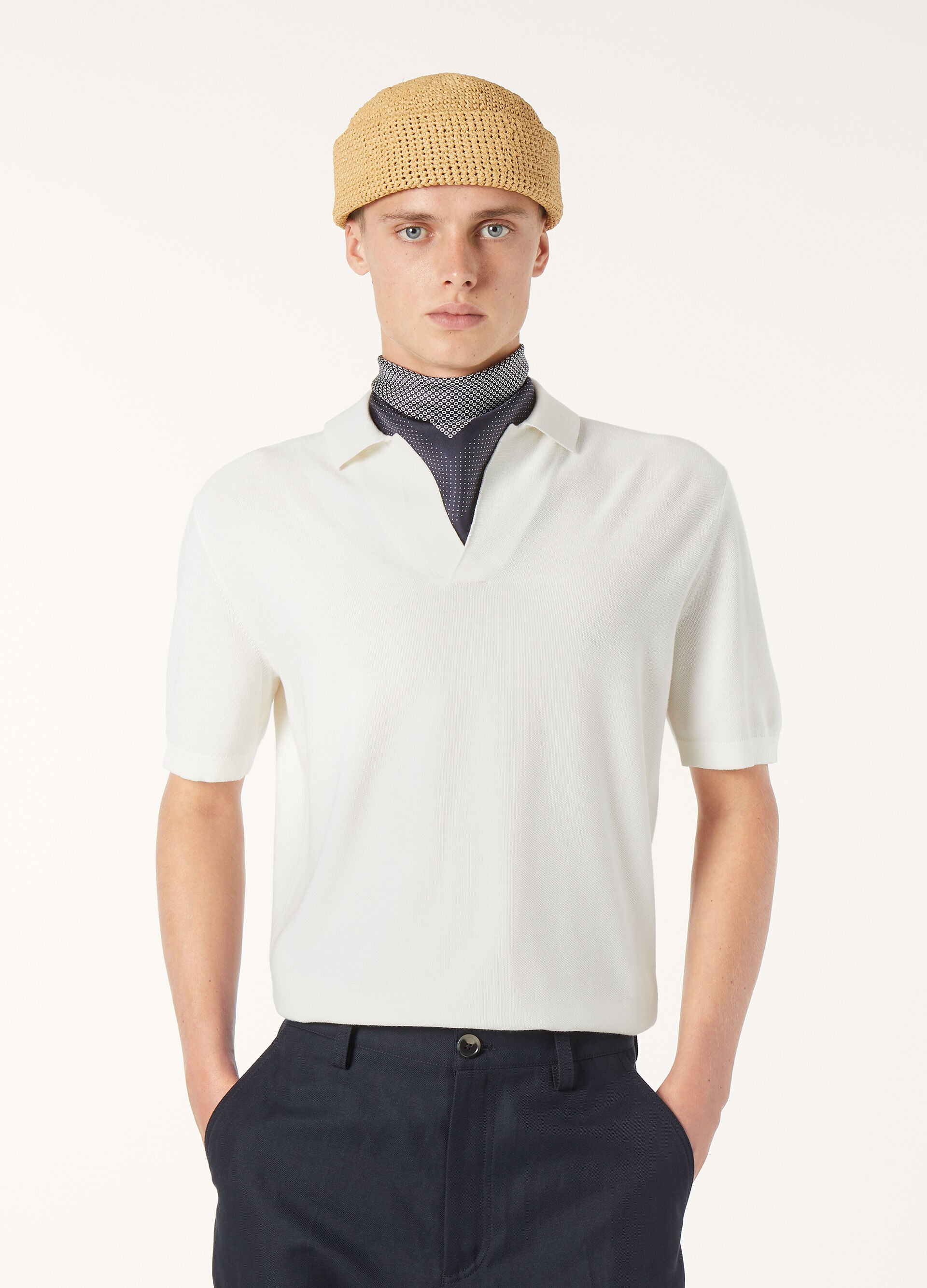 Buttonless Polo Shirt - White