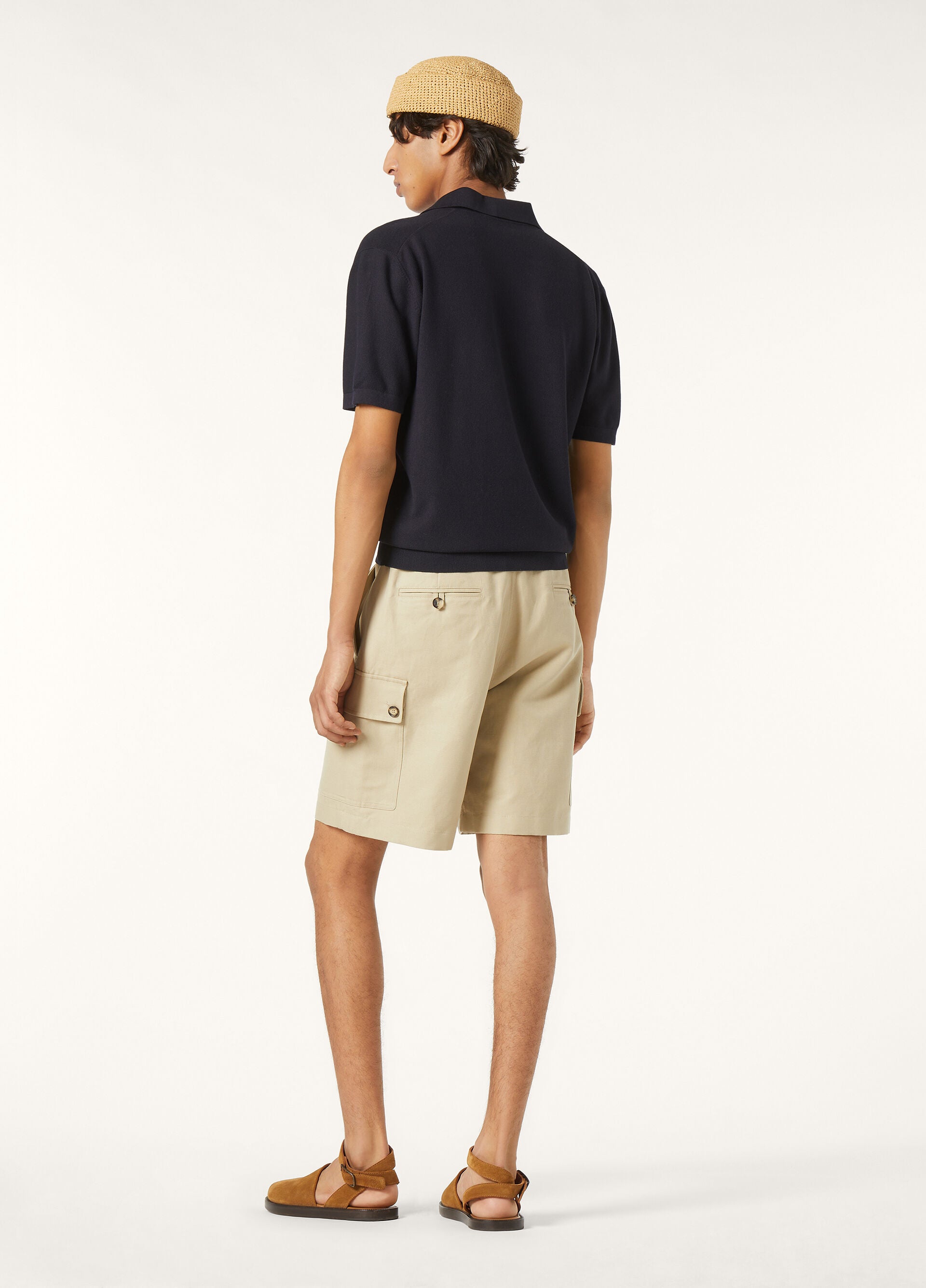 Buttonless Polo Shirt - Navy Blue