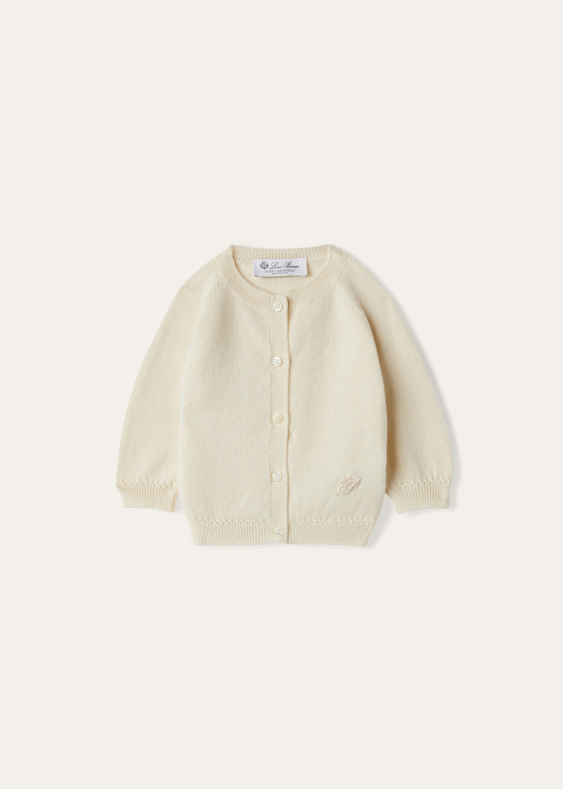 Baby Lovely Cardigan - Natural White Baby Cash