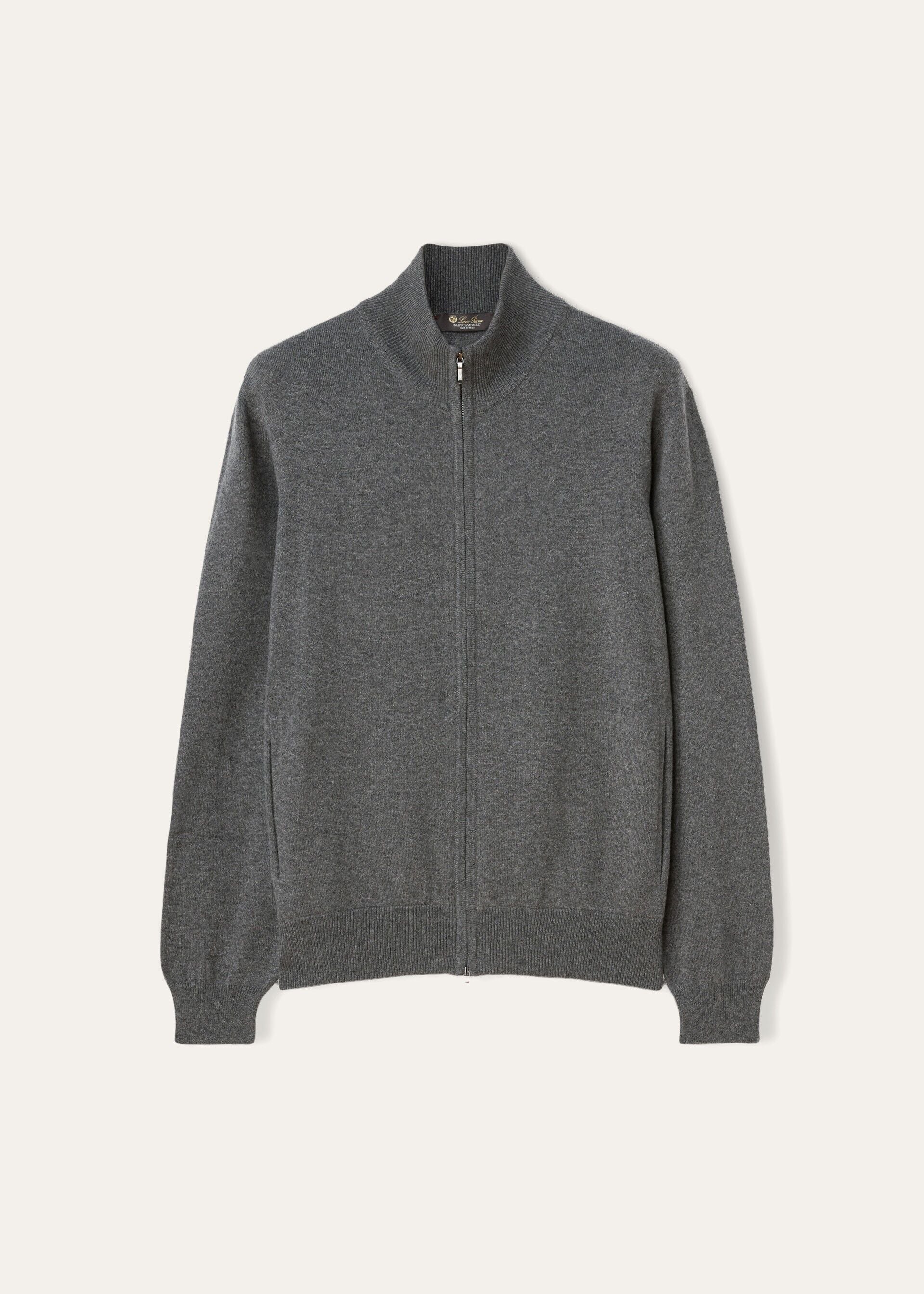 Classic Zip-Up Bomber Jacket - Gray Melange