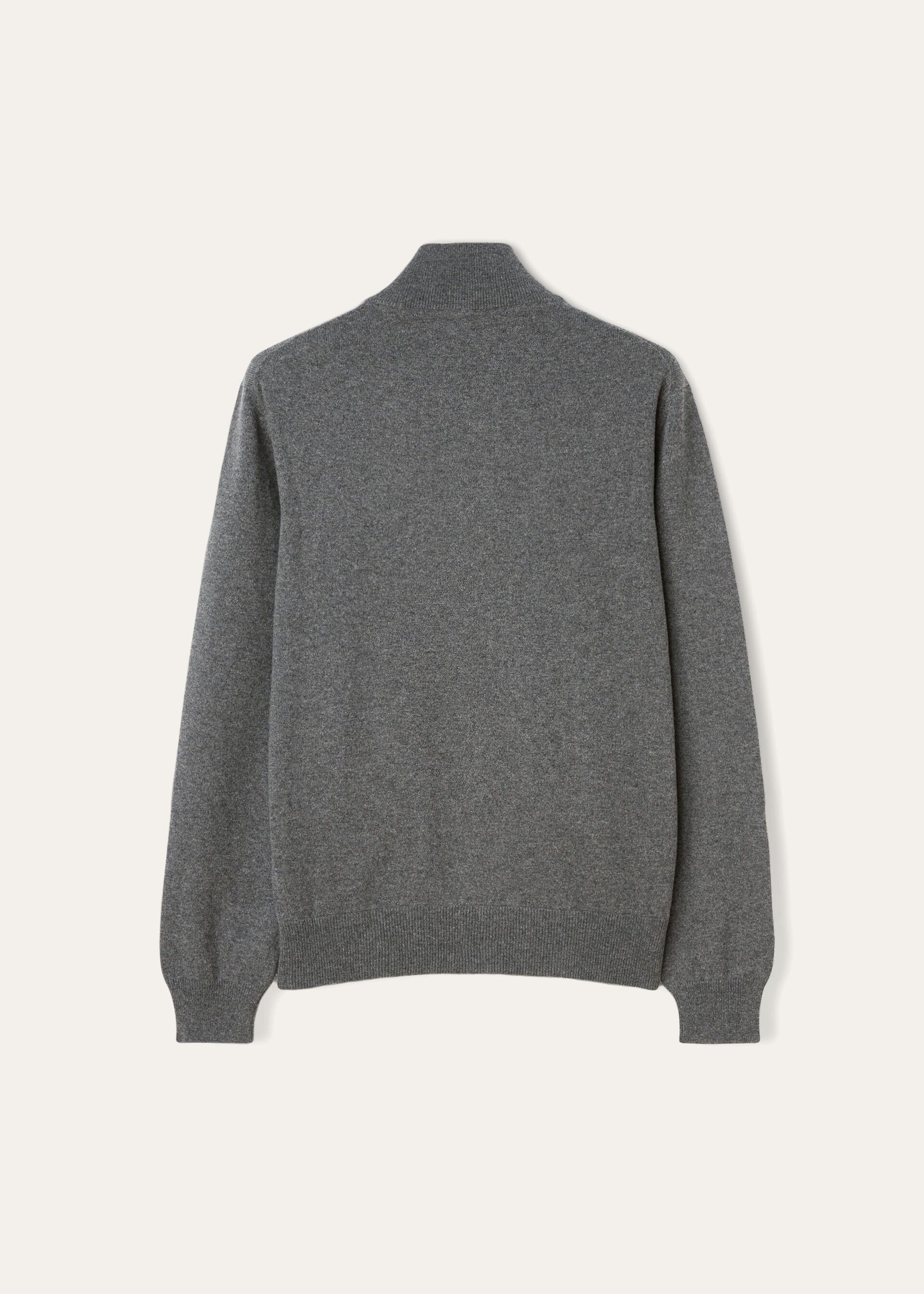 Classic Zip-Up Bomber Jacket - Gray Melange
