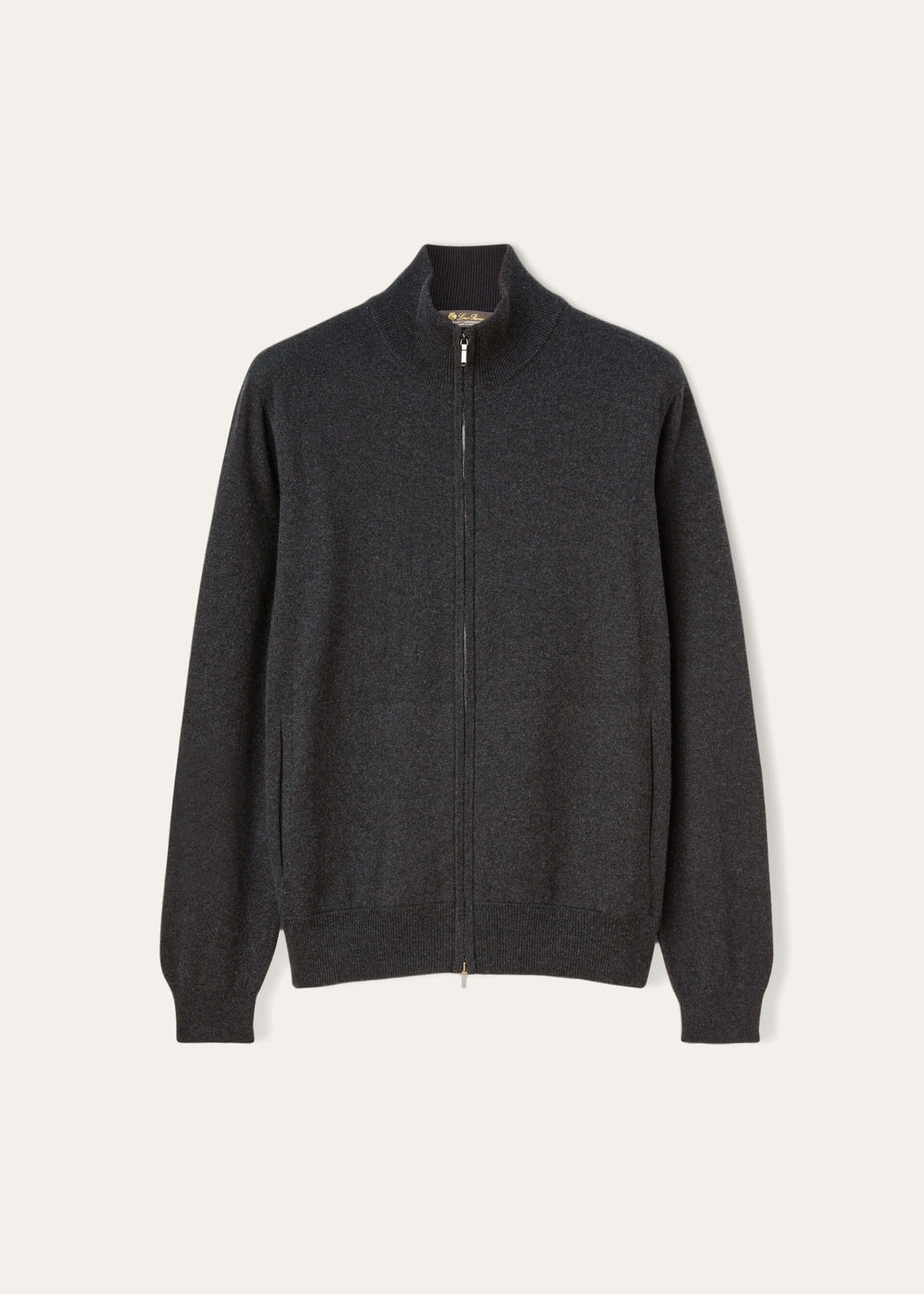 Classic Zip-Up Bomber Jacket - Black/Gray Melange