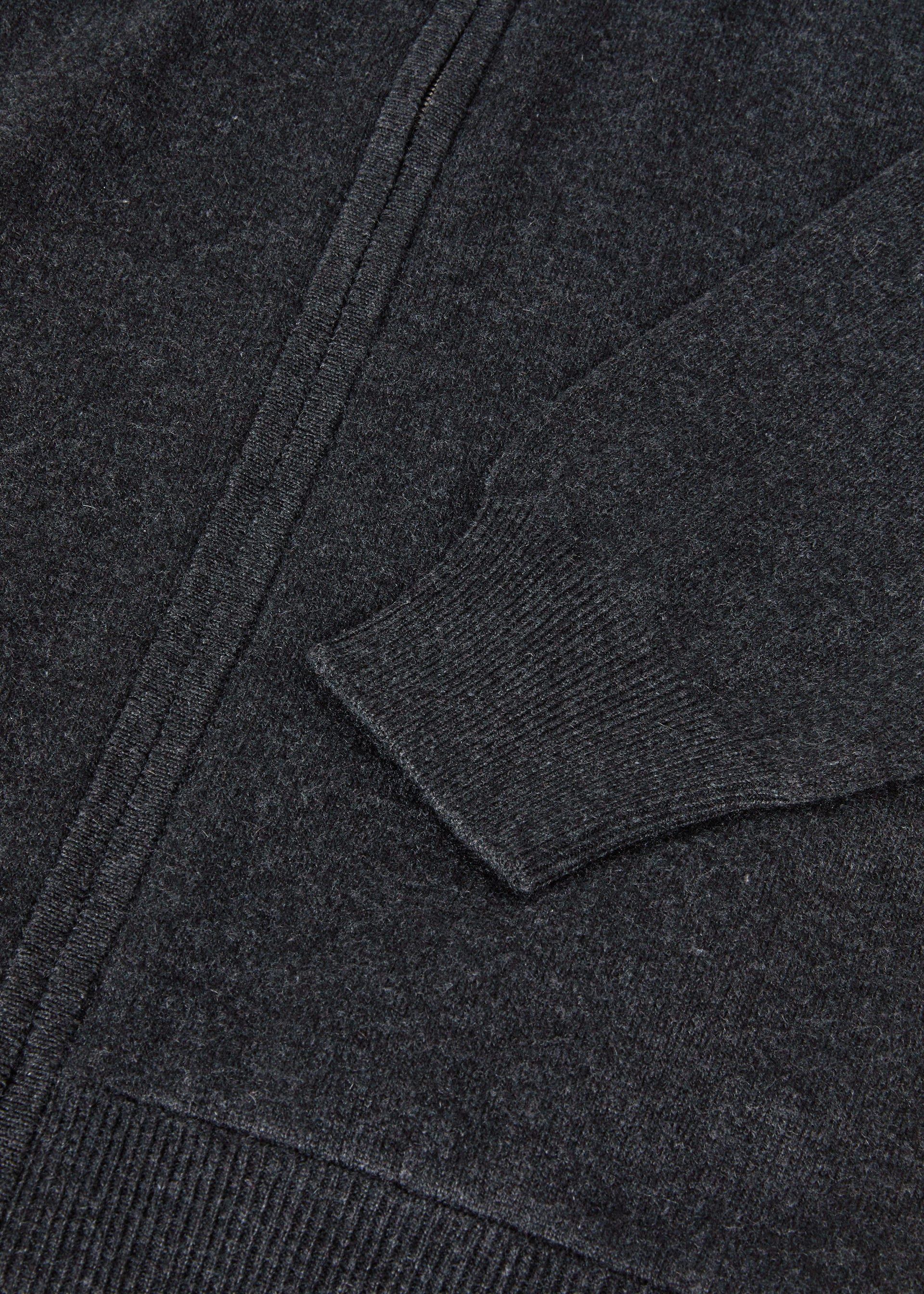 Classic Zip-Up Bomber Jacket - Black/Gray Melange