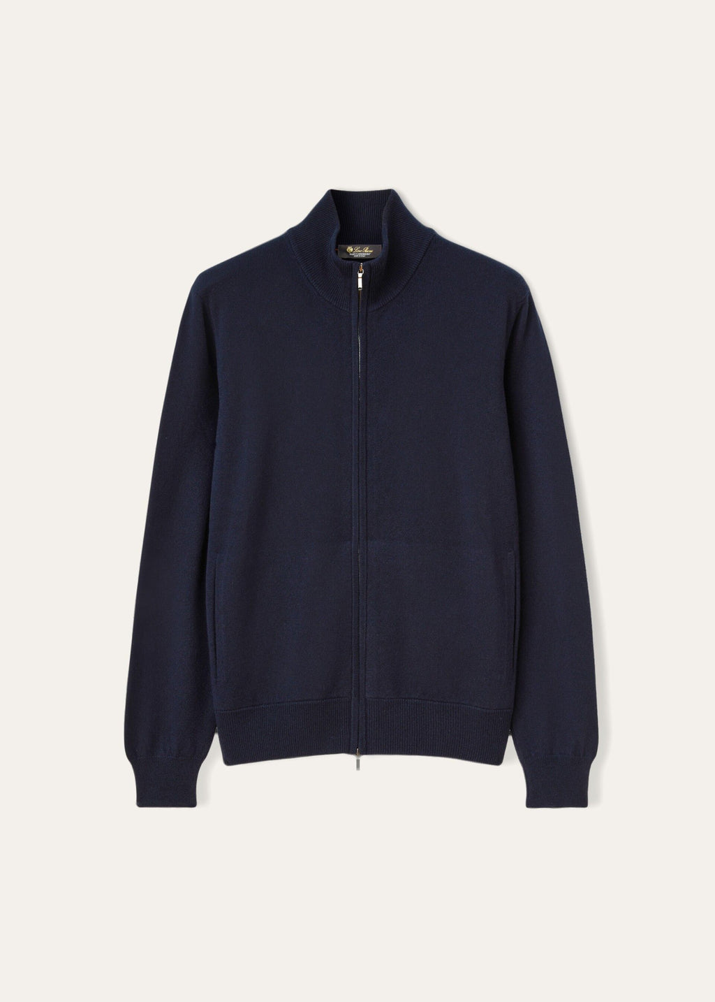 Classic Zip-Up Bomber Jacket - Navy Blue