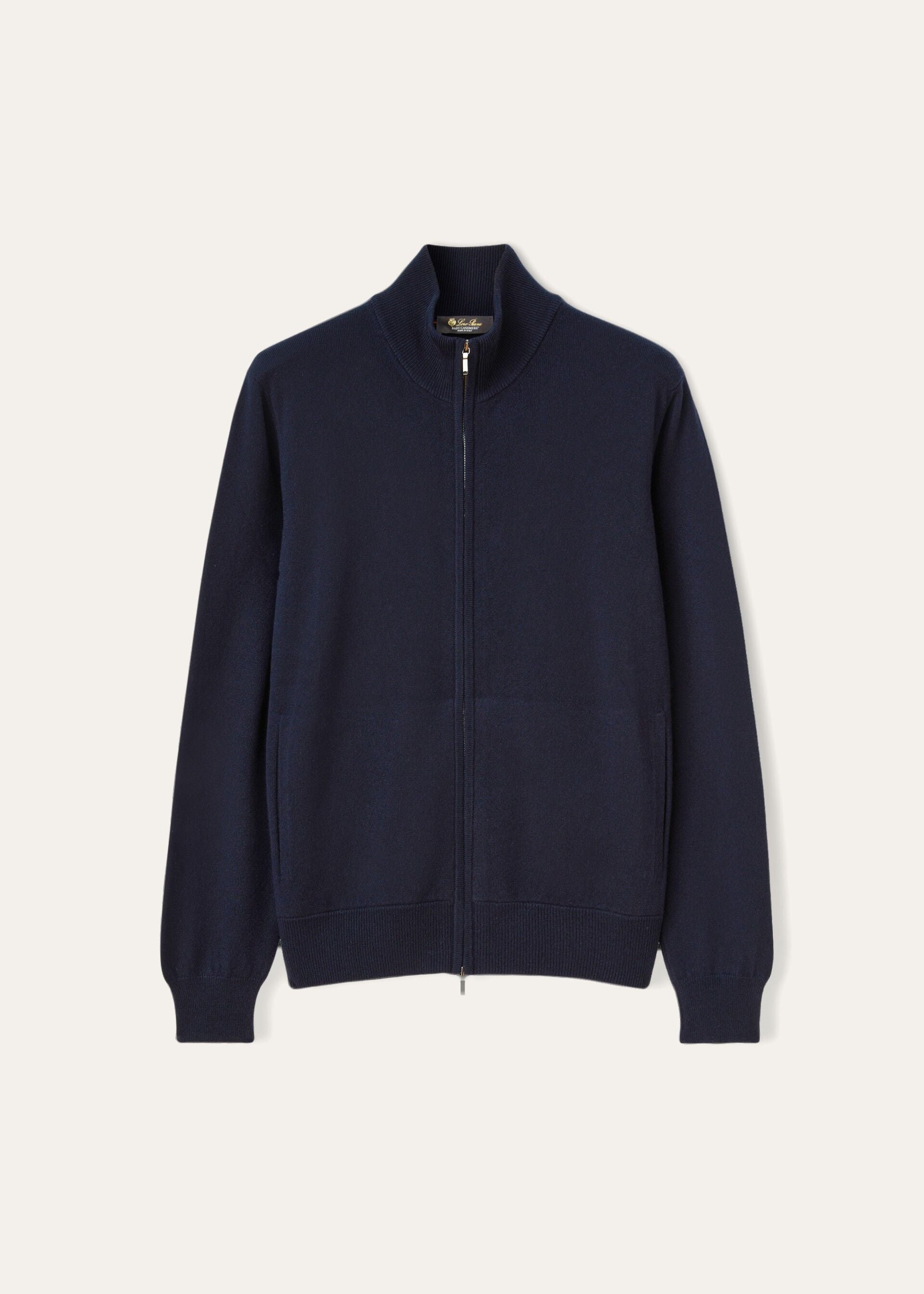 Classic Zip-Up Bomber Jacket - Navy Blue