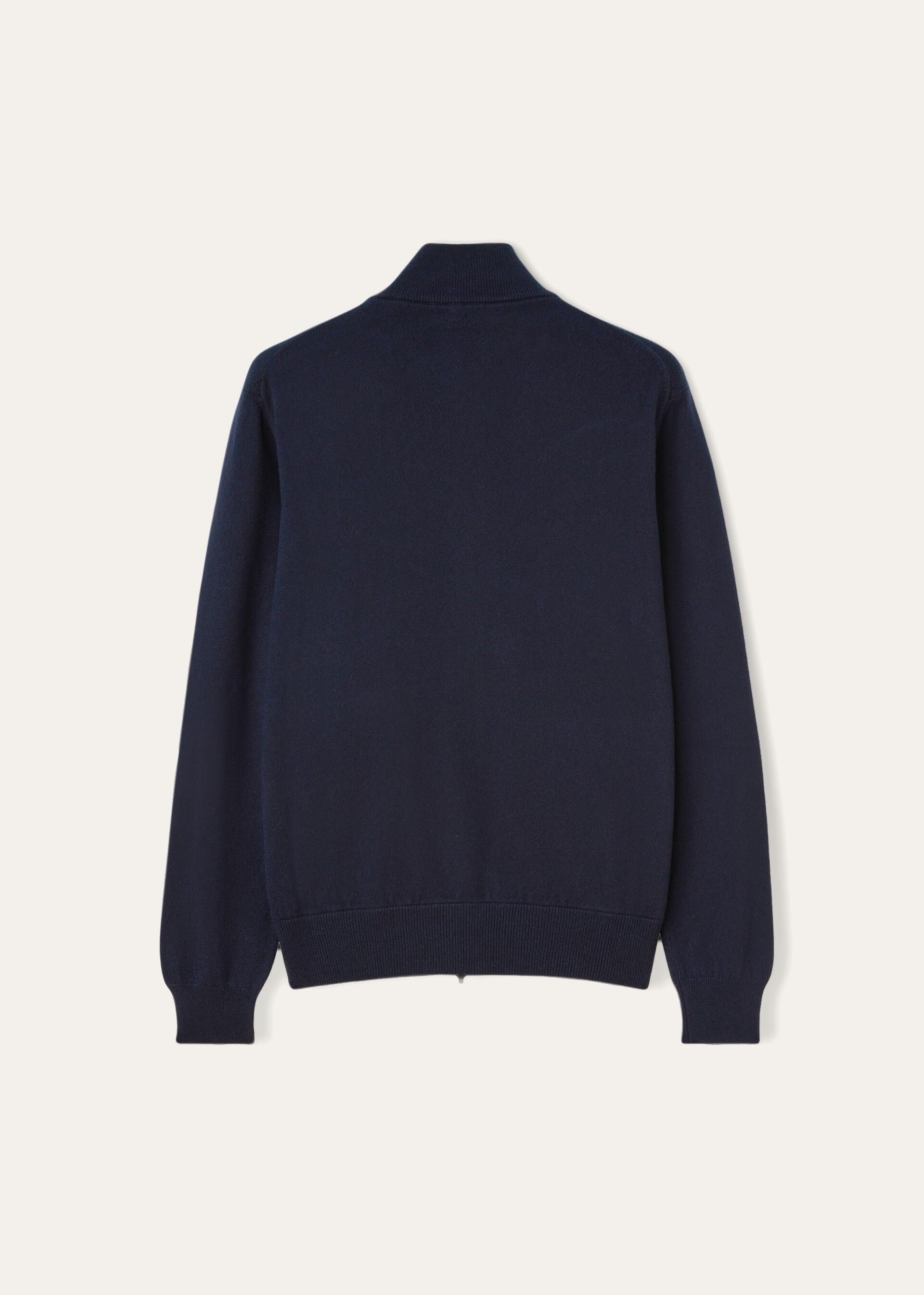 Classic Zip-Up Bomber Jacket - Navy Blue
