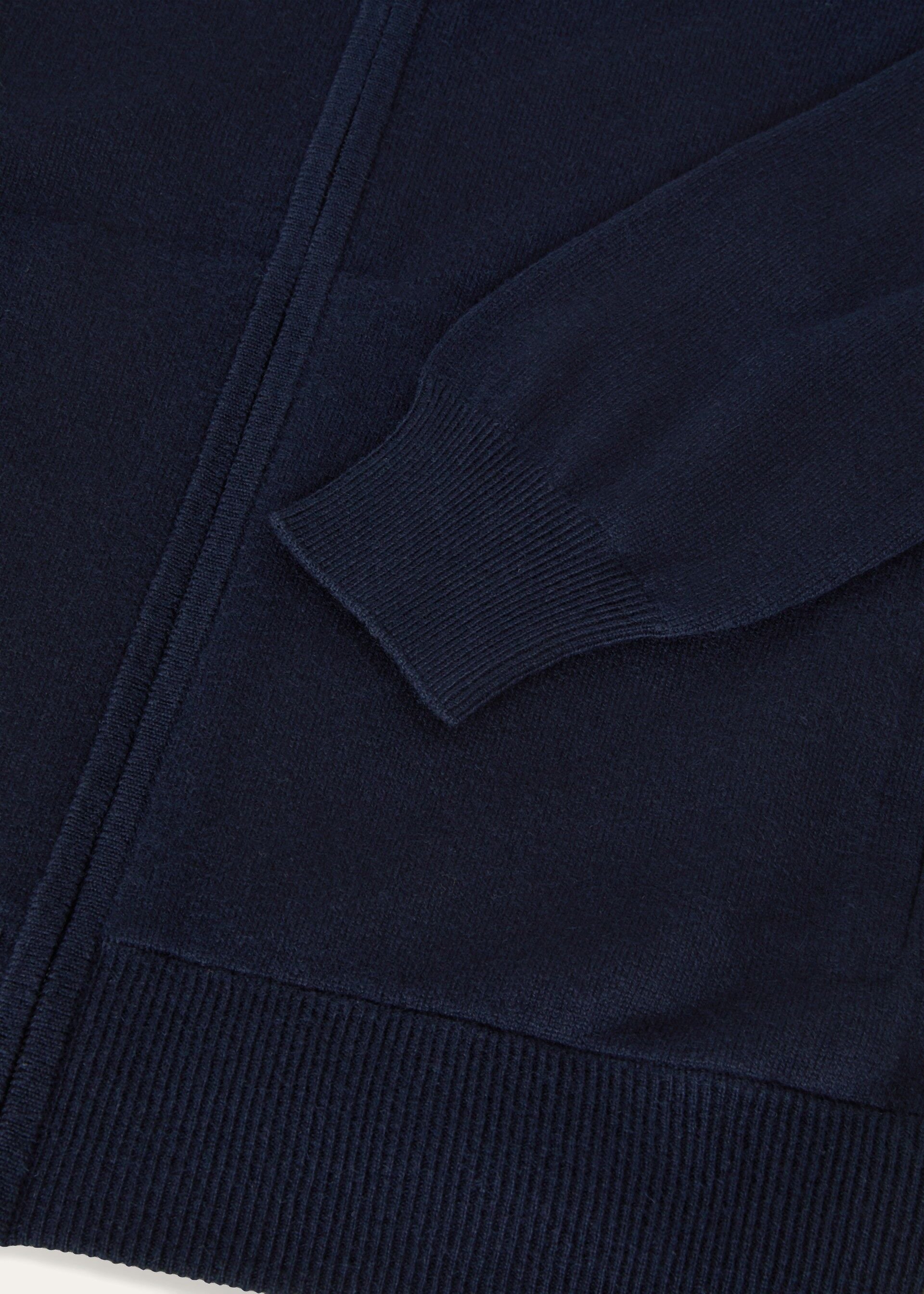 Classic Zip-Up Bomber Jacket - Navy Blue