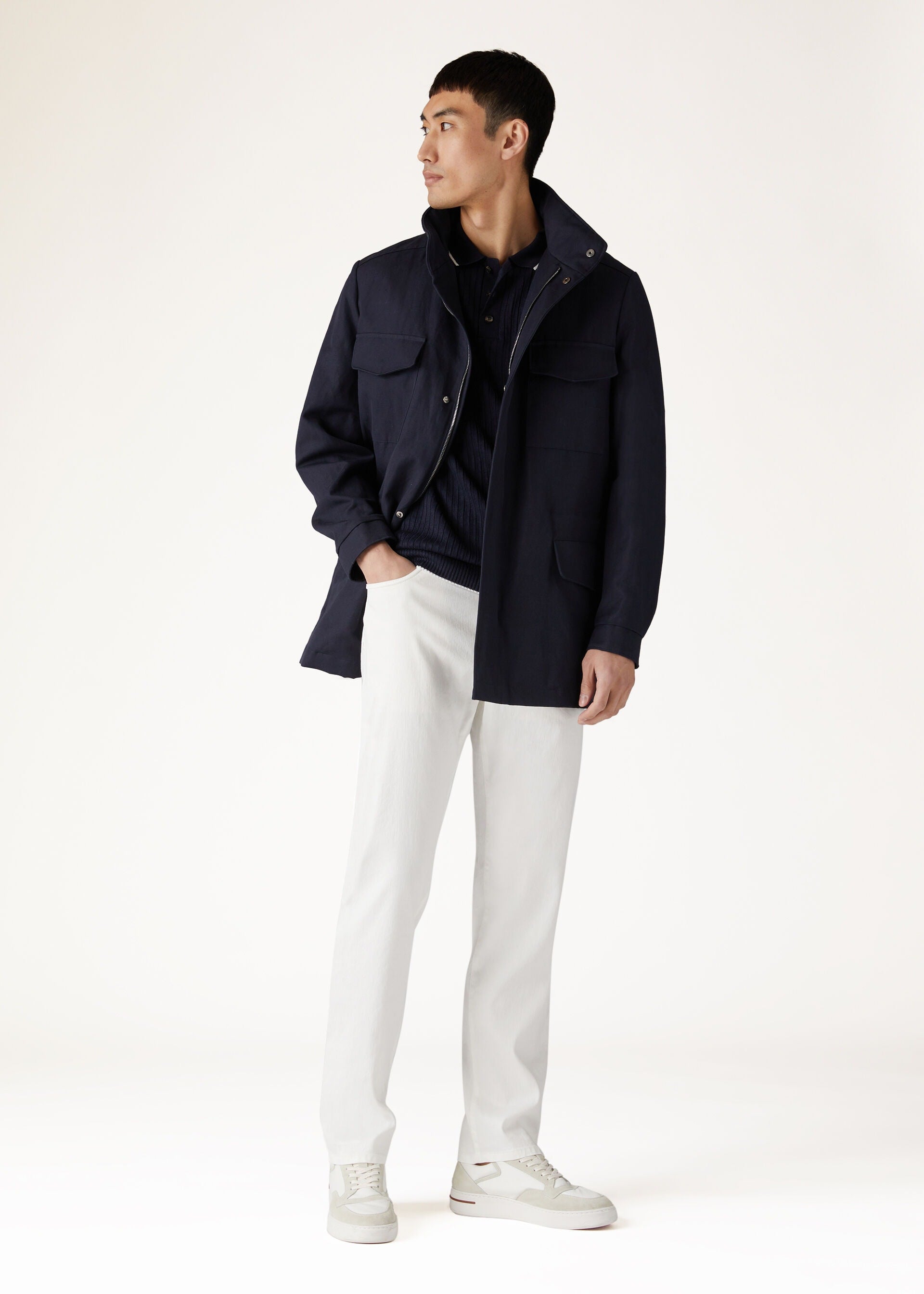 Quarona Five-Pocket Pants - White