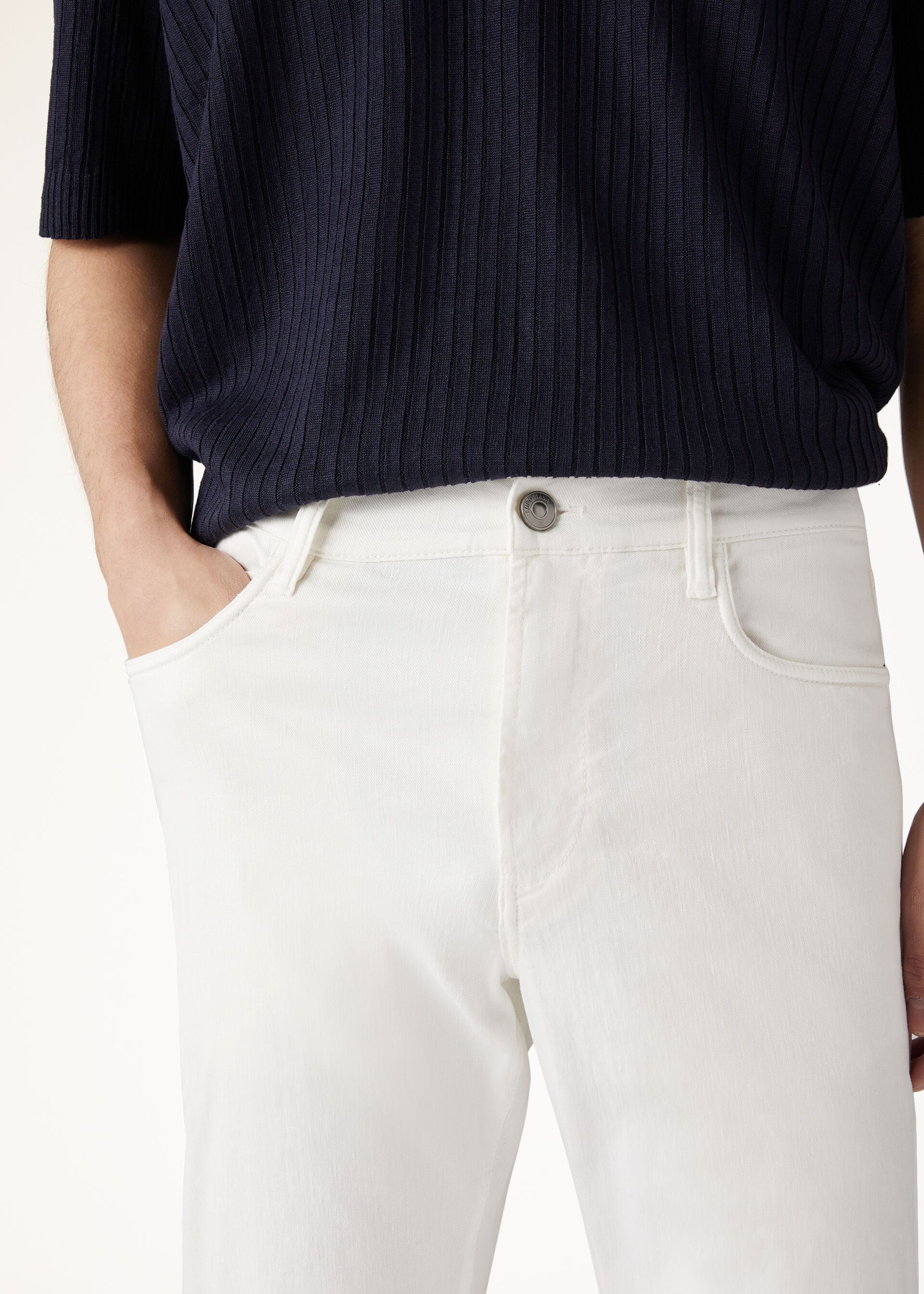 Quarona Five-Pocket Pants - White