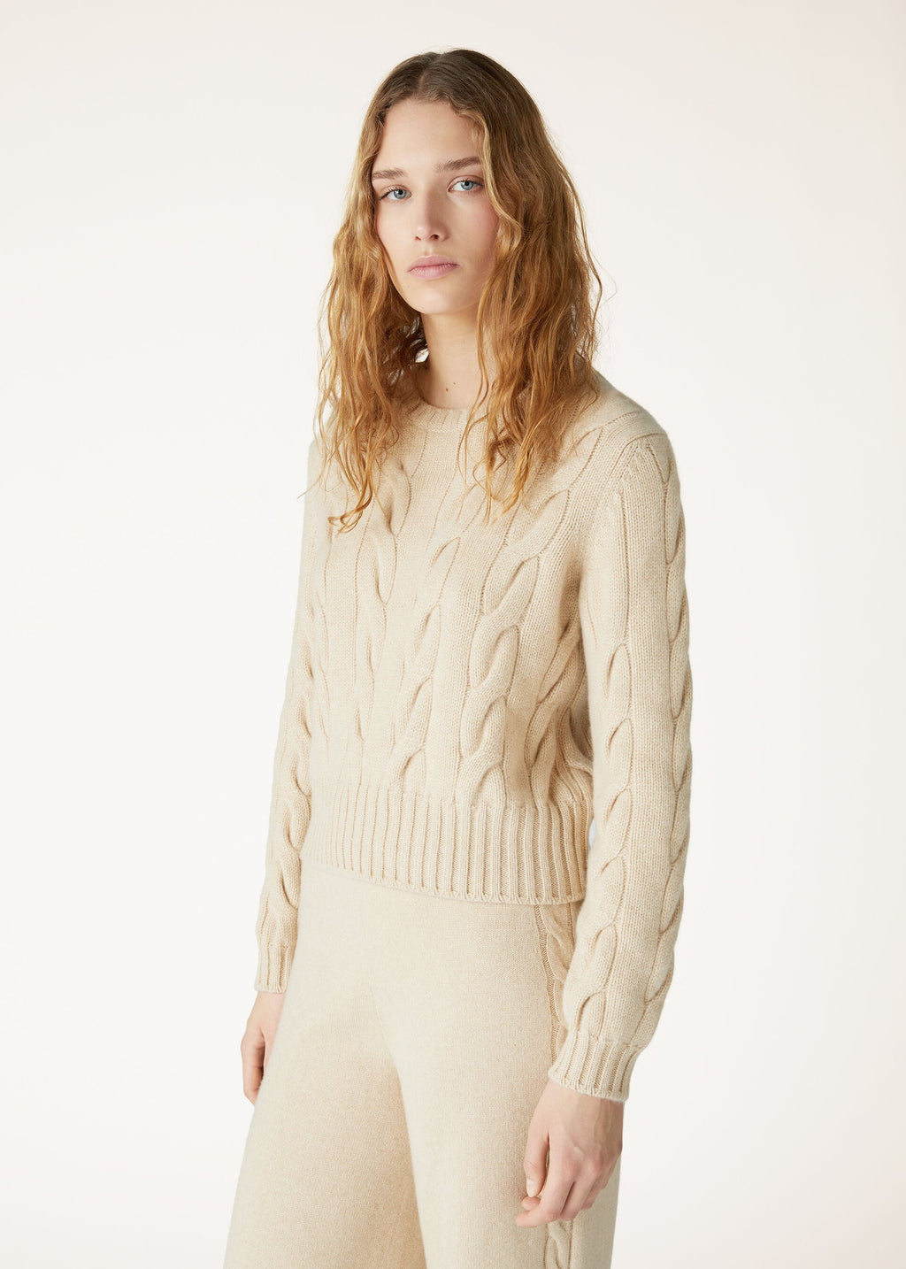 Napier Crewneck - Creamy Cashmere Melange