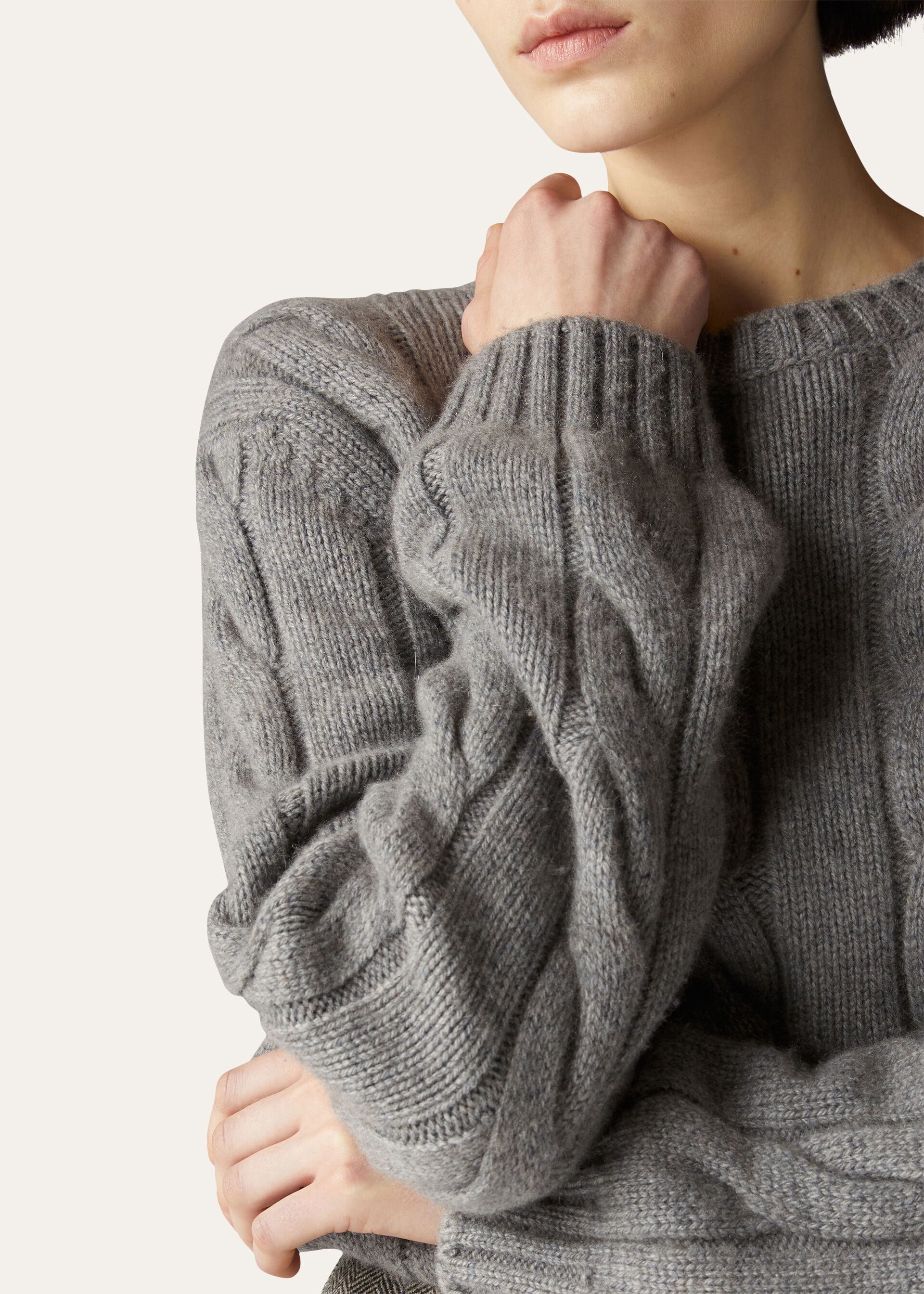 Napier Crewneck - Cayenne Melange/North Sea