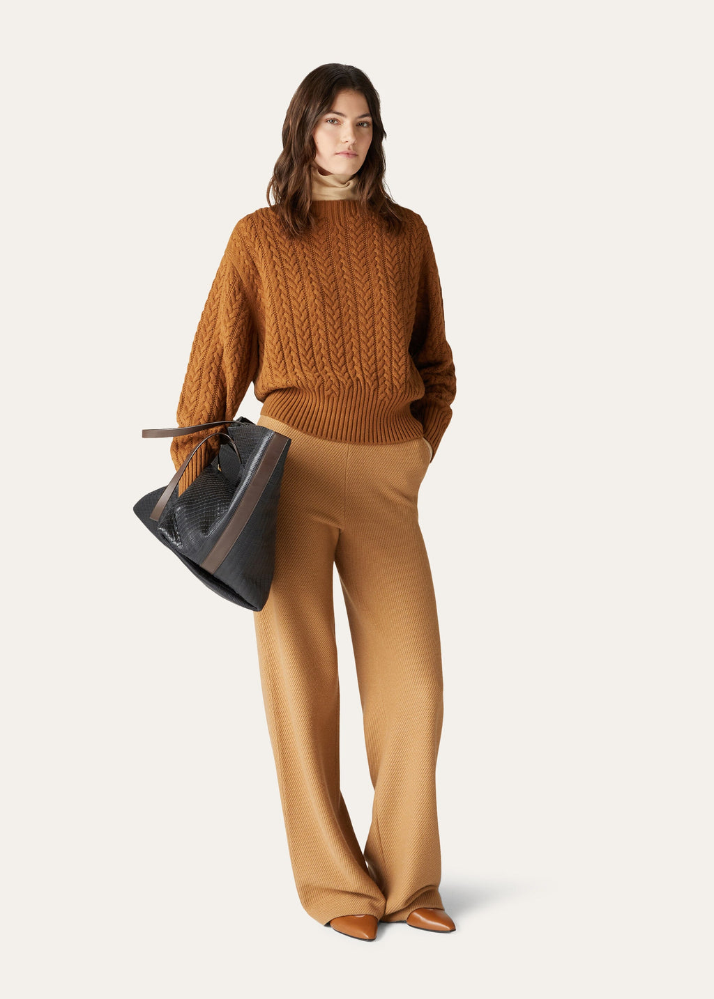 Boat-Neck Sweater - Natural Dark Vicuna