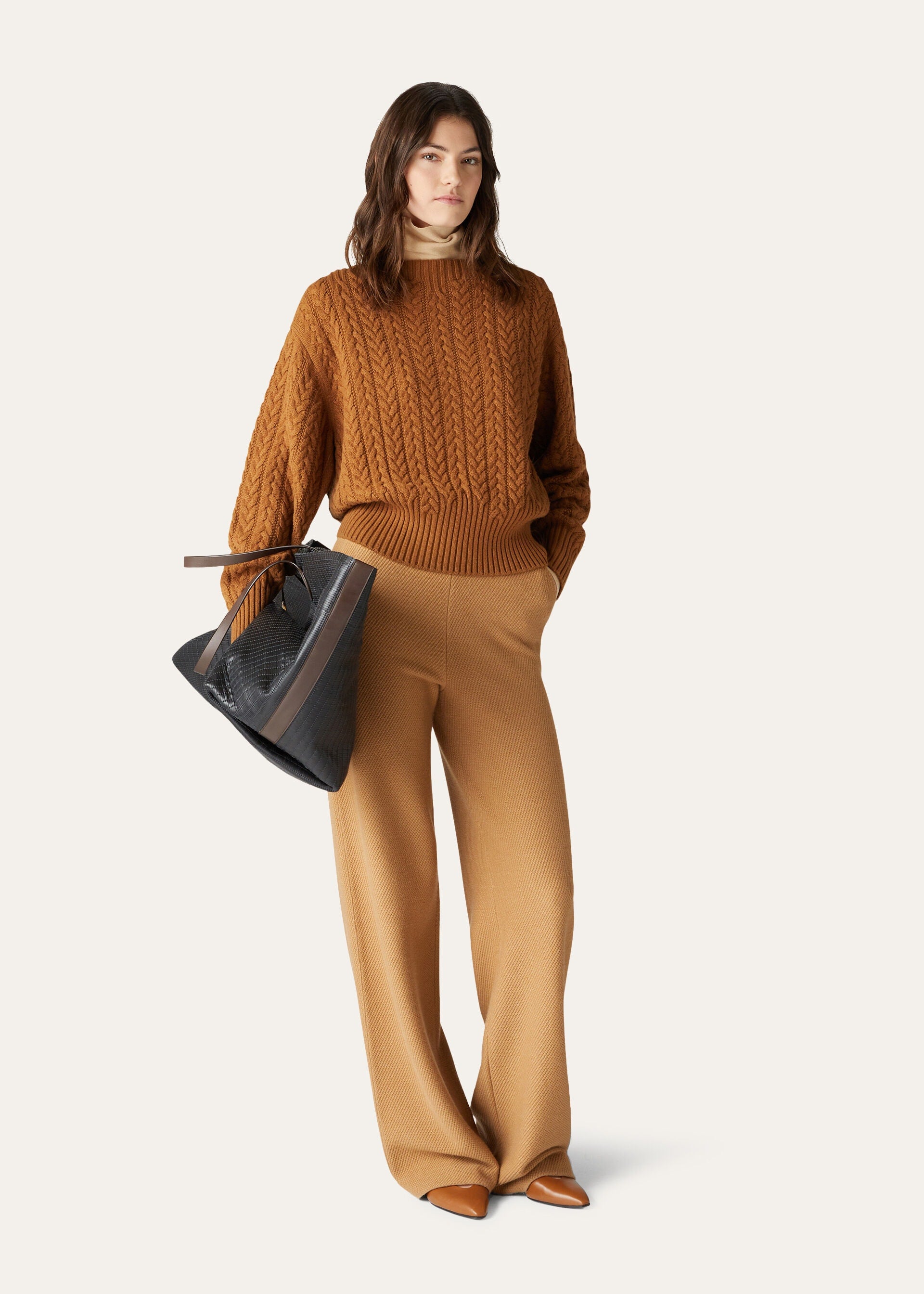 Boat-Neck Sweater - Natural Dark Vicuna