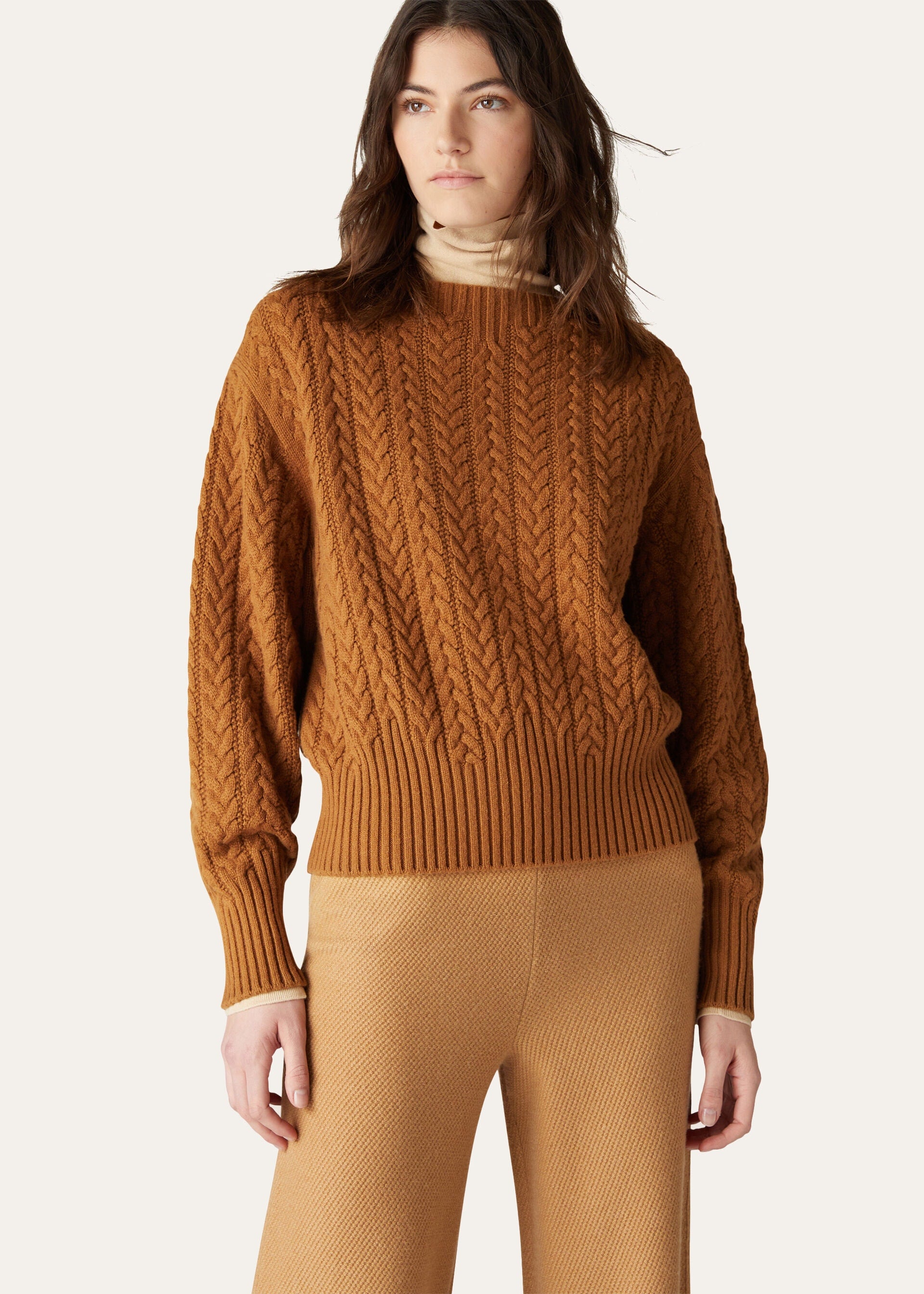 Boat-Neck Sweater - Natural Dark Vicuna