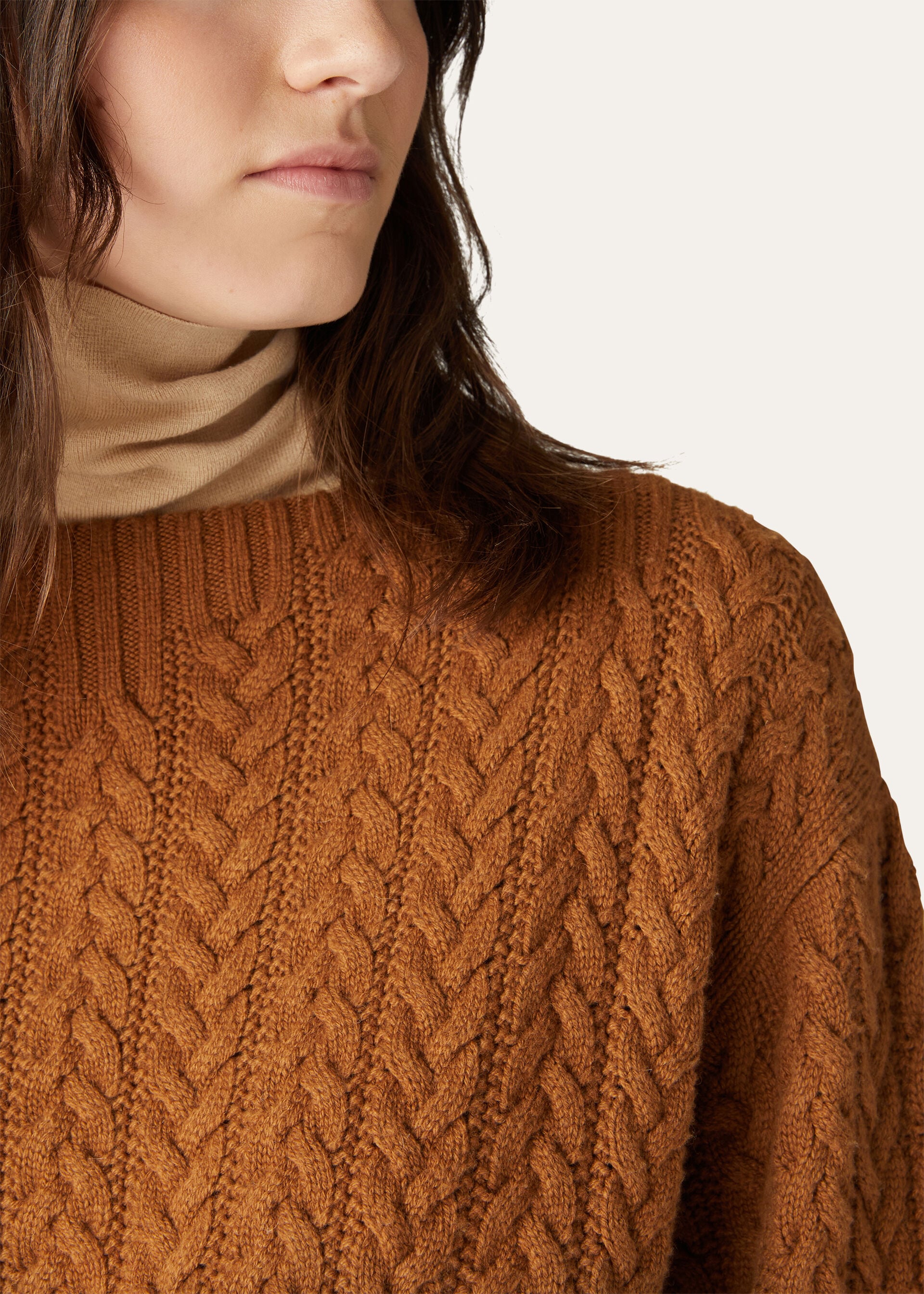 Boat-Neck Sweater - Natural Dark Vicuna