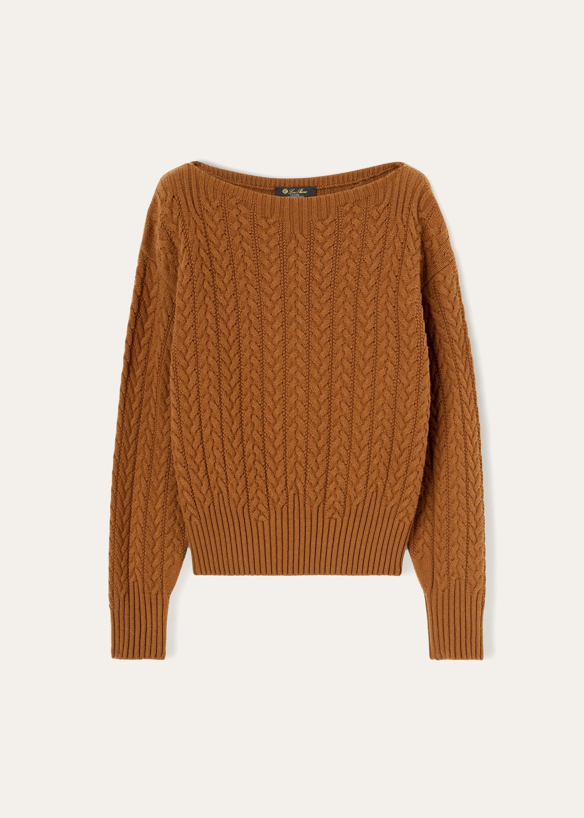 Boat-Neck Sweater - Natural Dark Vicuna