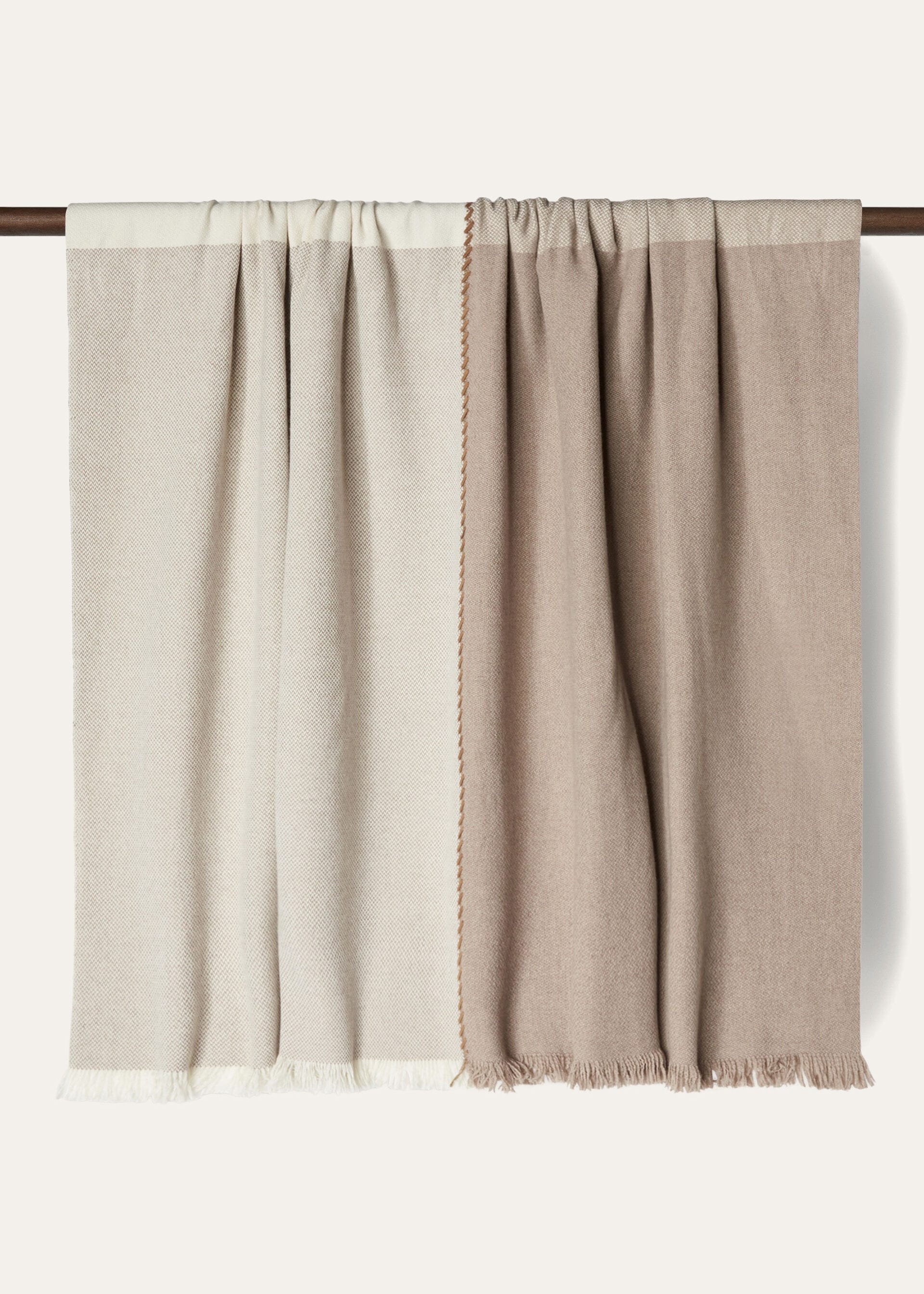 Gobi Throw Blanket - White / Brown