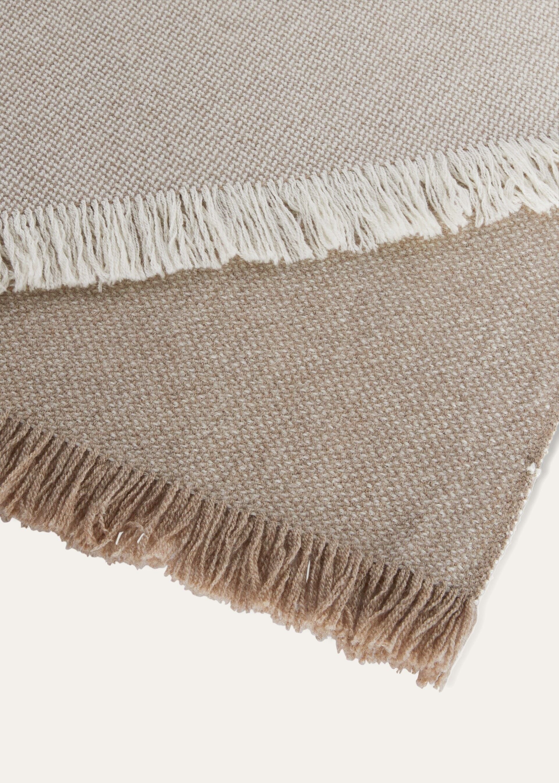 Gobi Throw Blanket - White / Brown