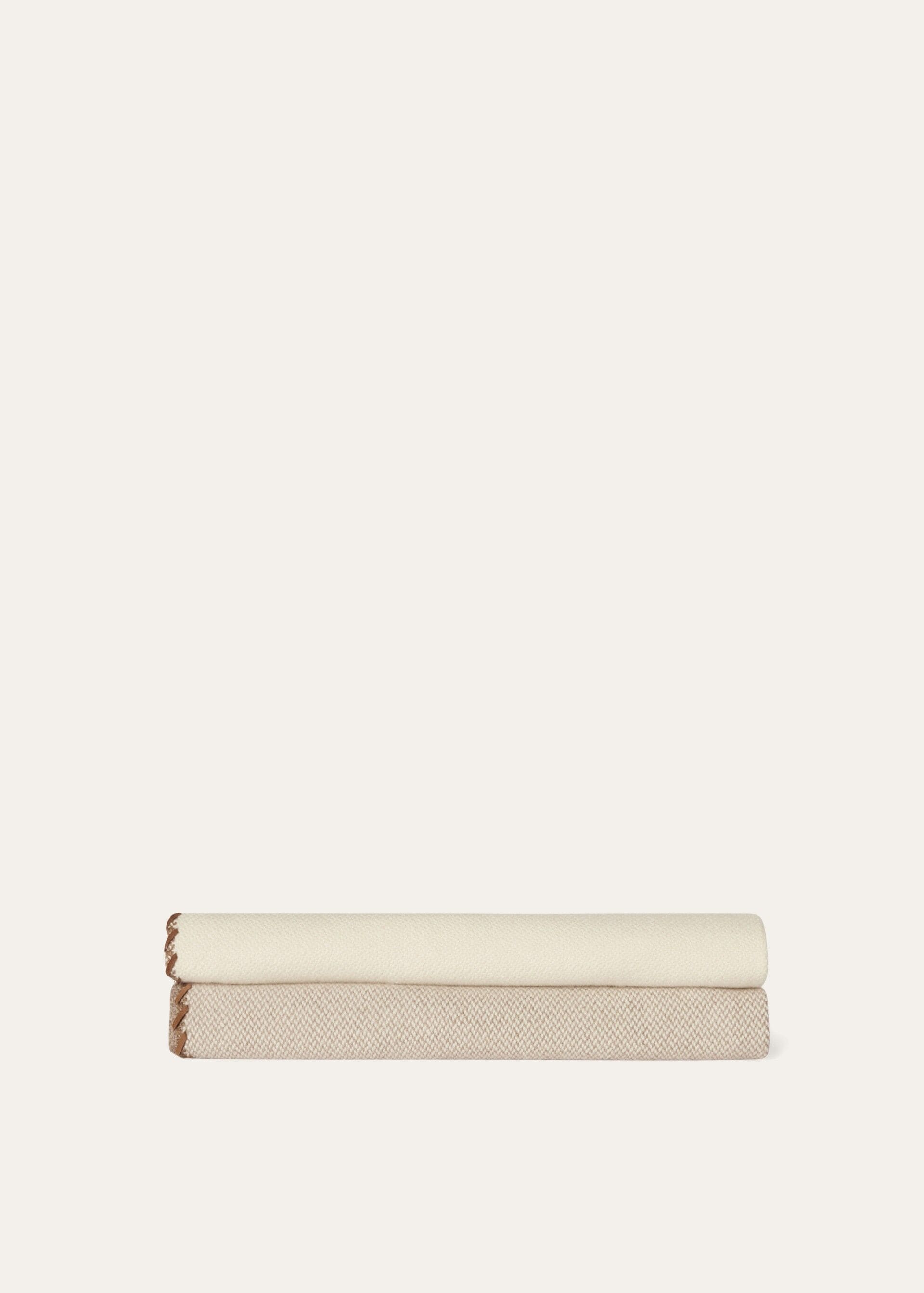 Gobi Throw Blanket - White / Brown