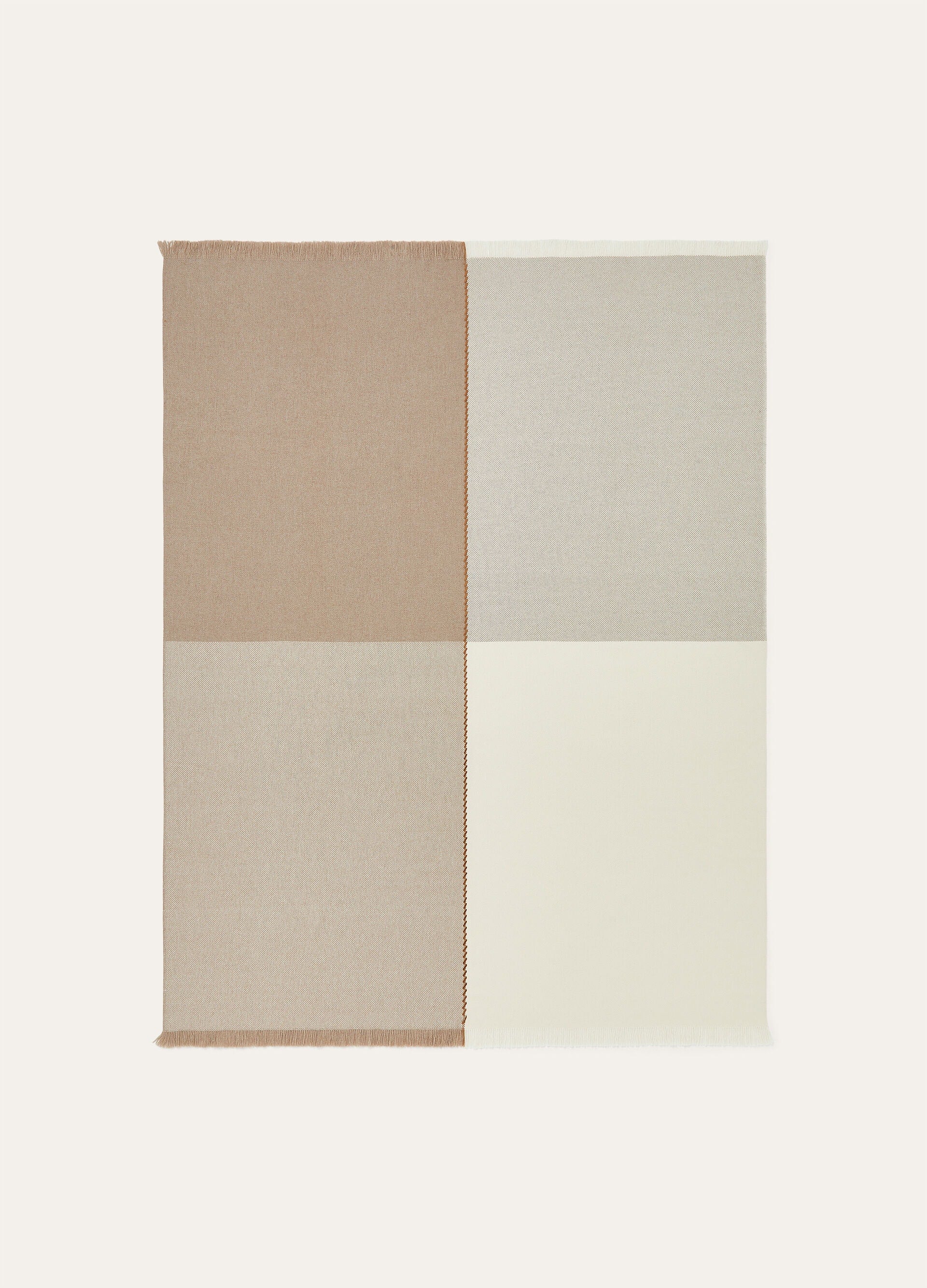 Gobi Throw Blanket - White / Brown