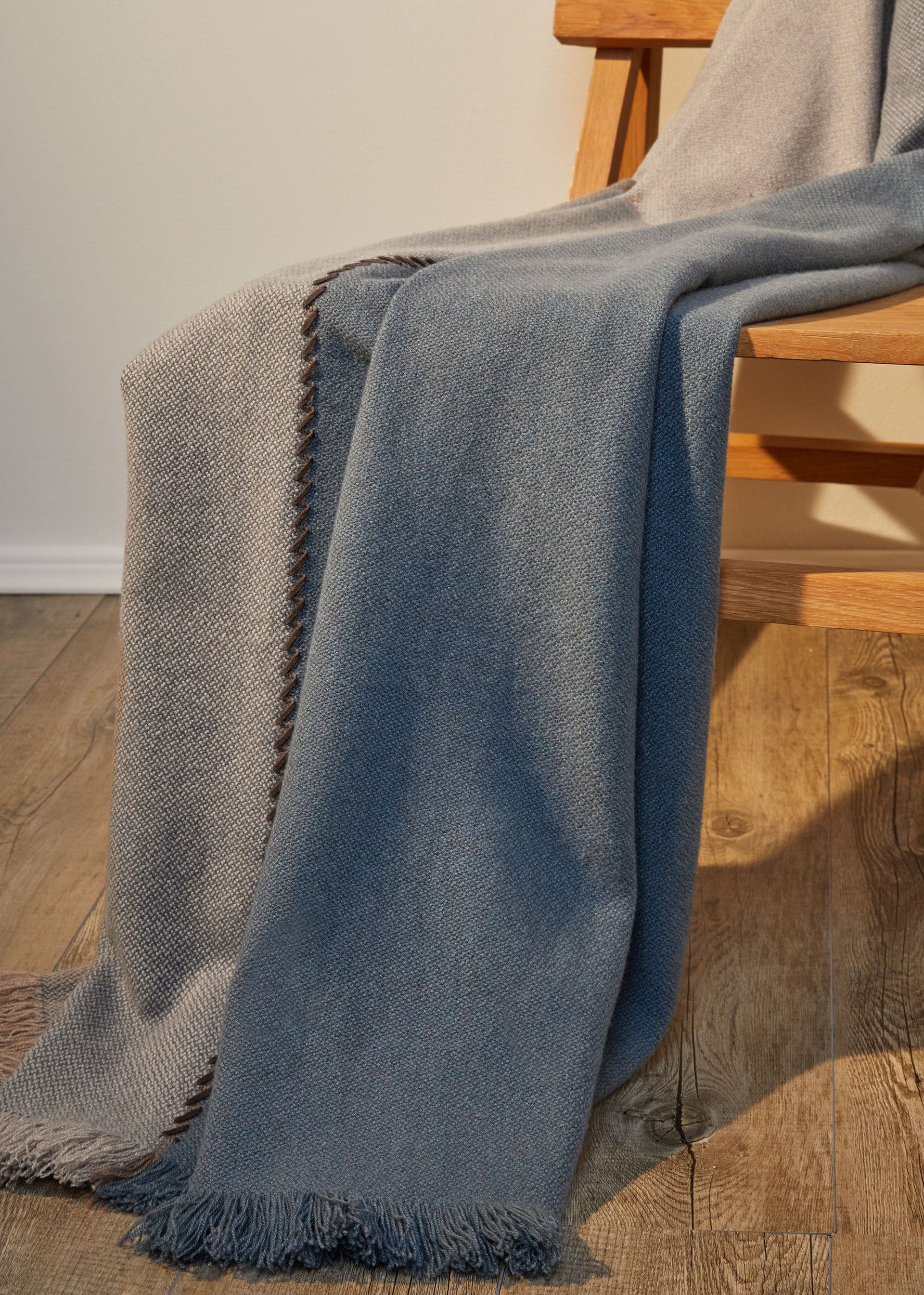 Gobi Throw Blanket - Taupe / Green Blue