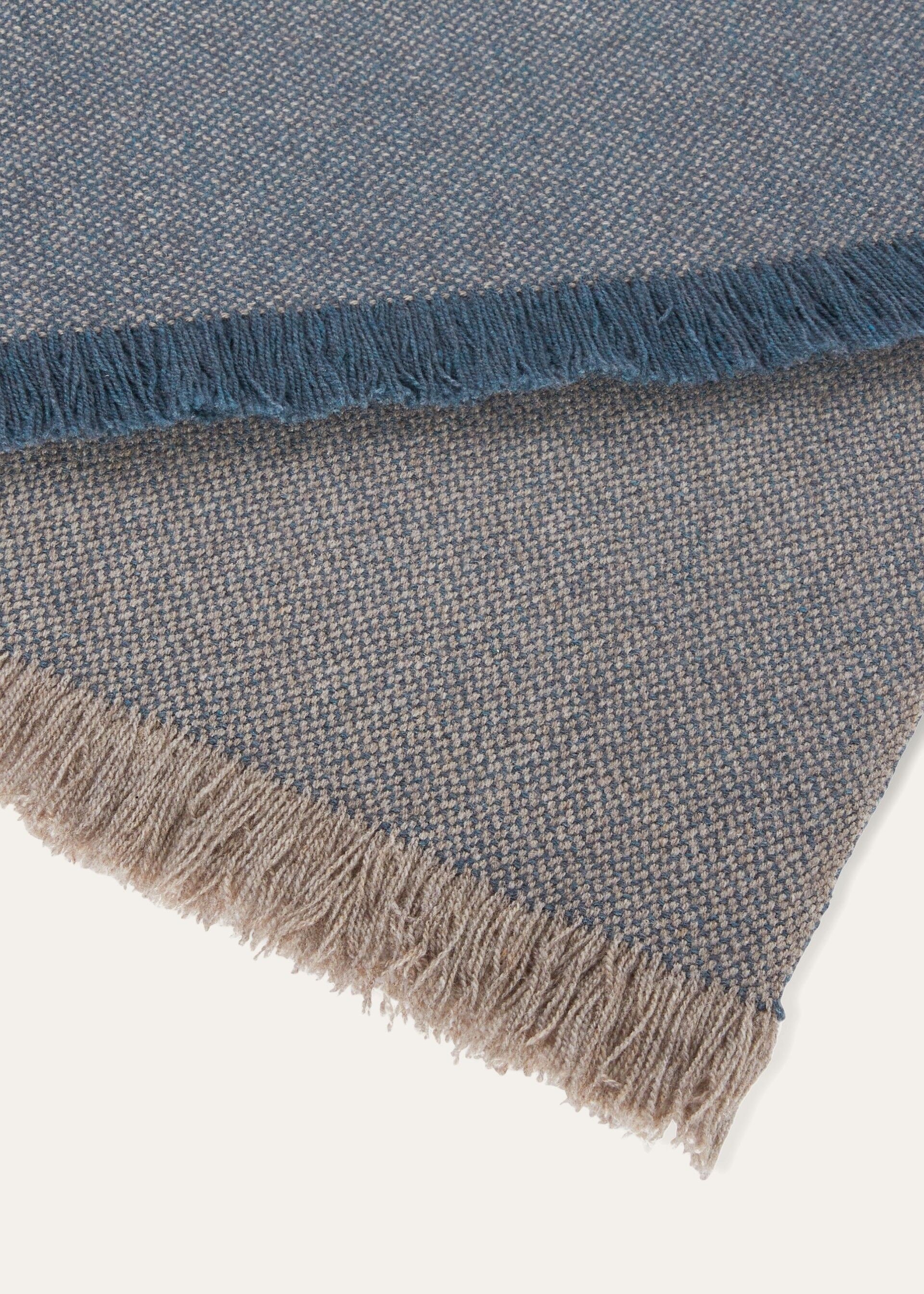 Gobi Throw Blanket - Taupe / Green Blue