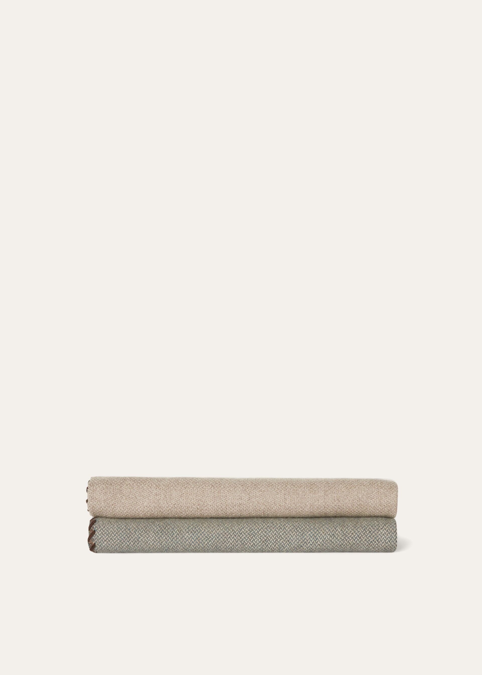 Gobi Throw Blanket - Taupe / Green Blue
