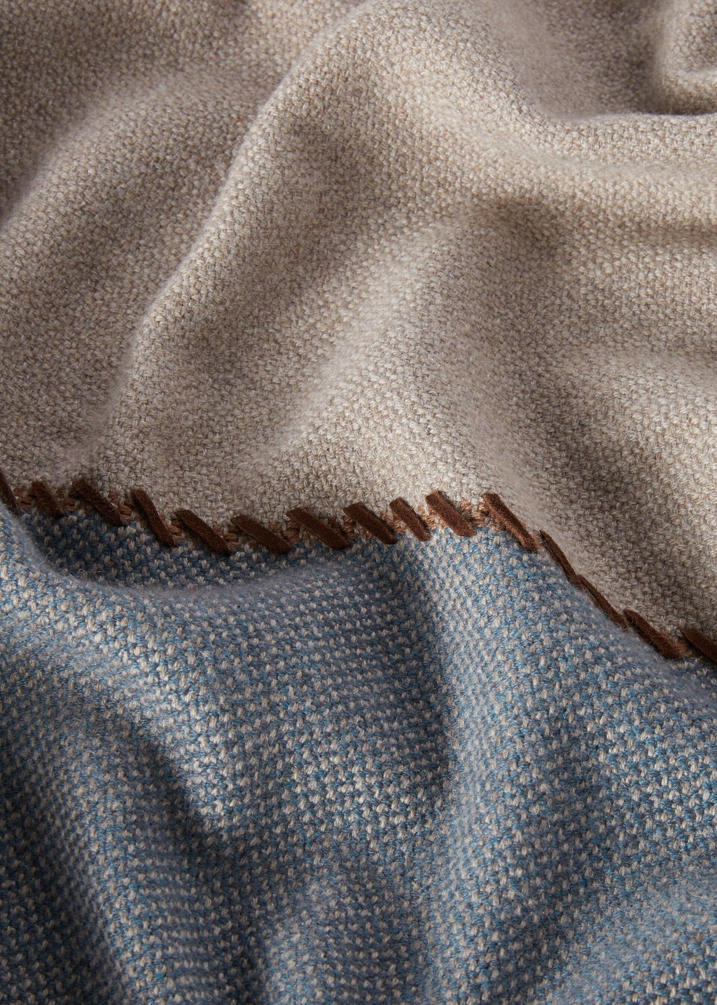 Gobi Throw Blanket - Taupe / Green Blue