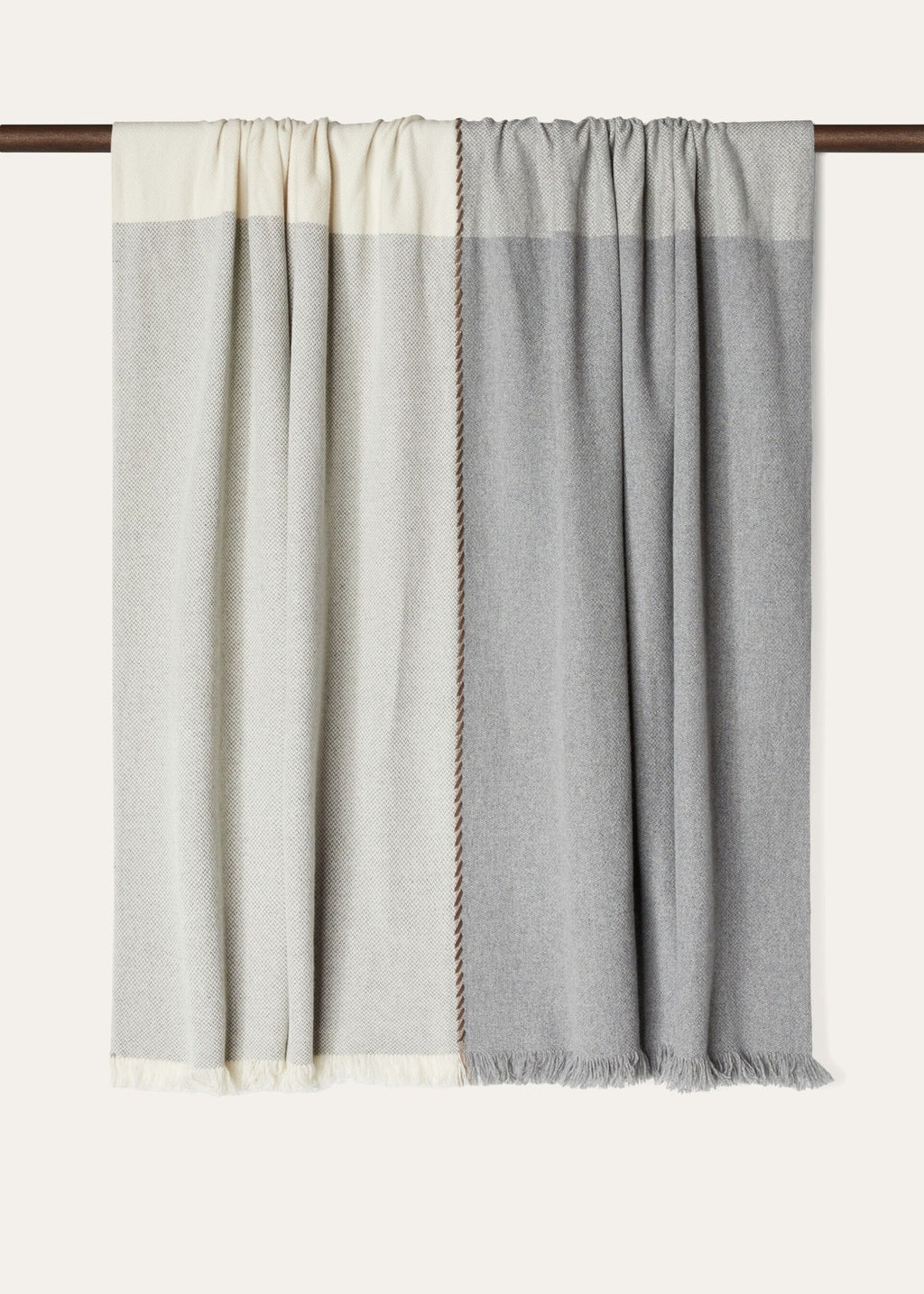 Gobi Throw Blanket - White / Grey